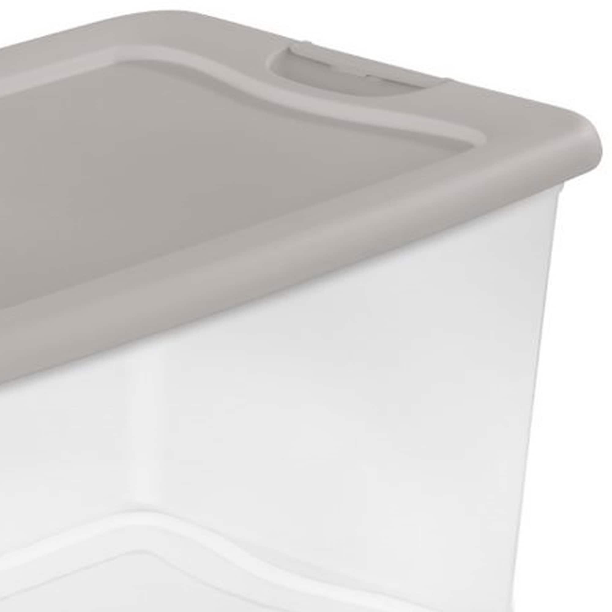 Sterilite 64-Quart Latching Storage Container Box, Grey Pumice (18