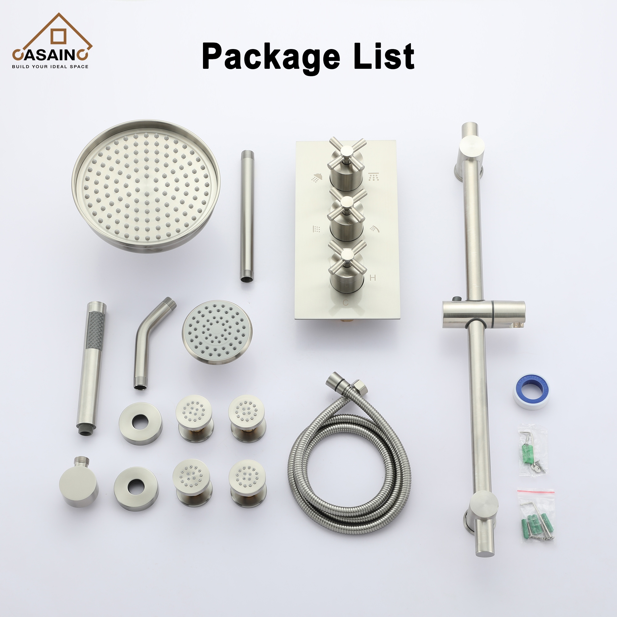 CASAINC CS3774BN Showerhead-Bar-Panels - View #6