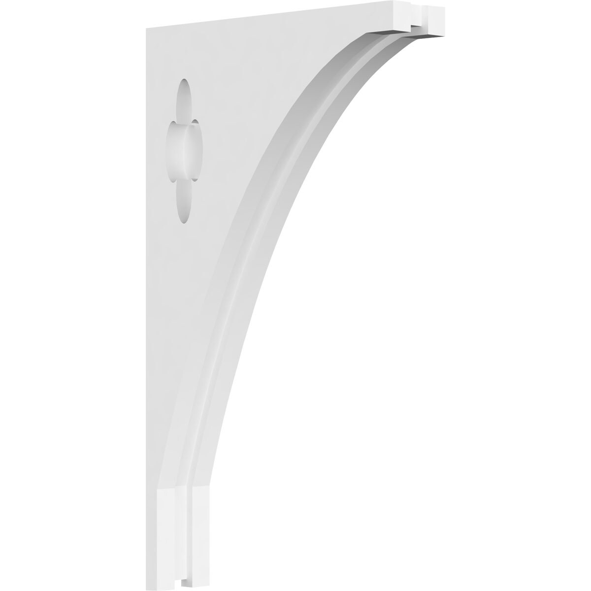Ekena Millwork CORP01X08X14TU 1.875-in x 8-in x 14-in Turner Unfinished White PVC Paintable Corbel
