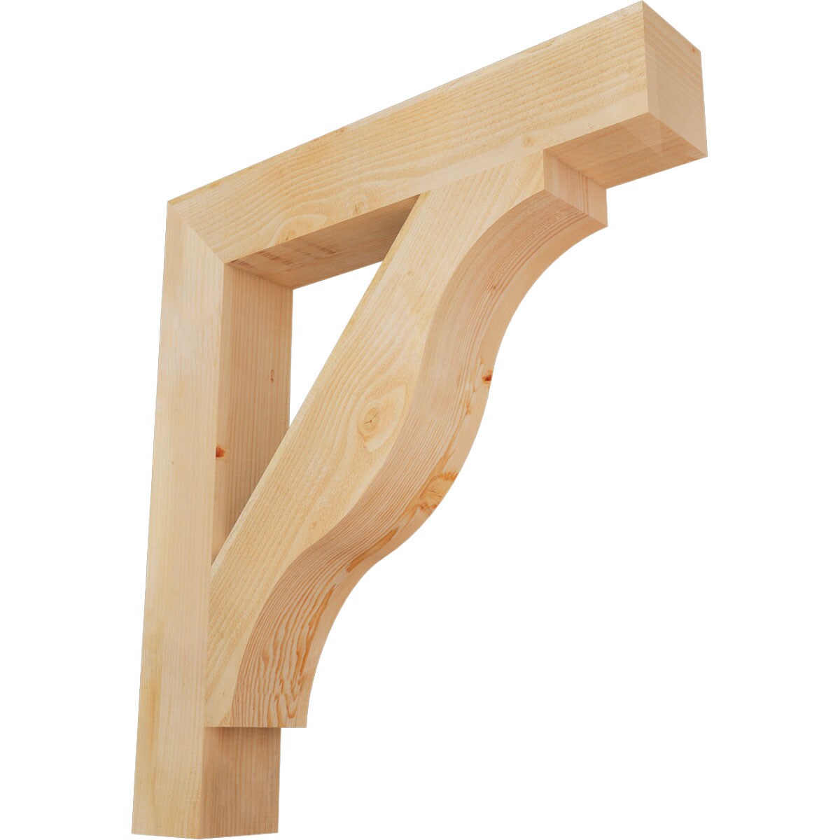 Ekena Millwork BKT06X36X40FST05RDF Funston Block Rough Sawn 6-in x 36-in x 40-in Douglas fir Brown Wood Standard bracket