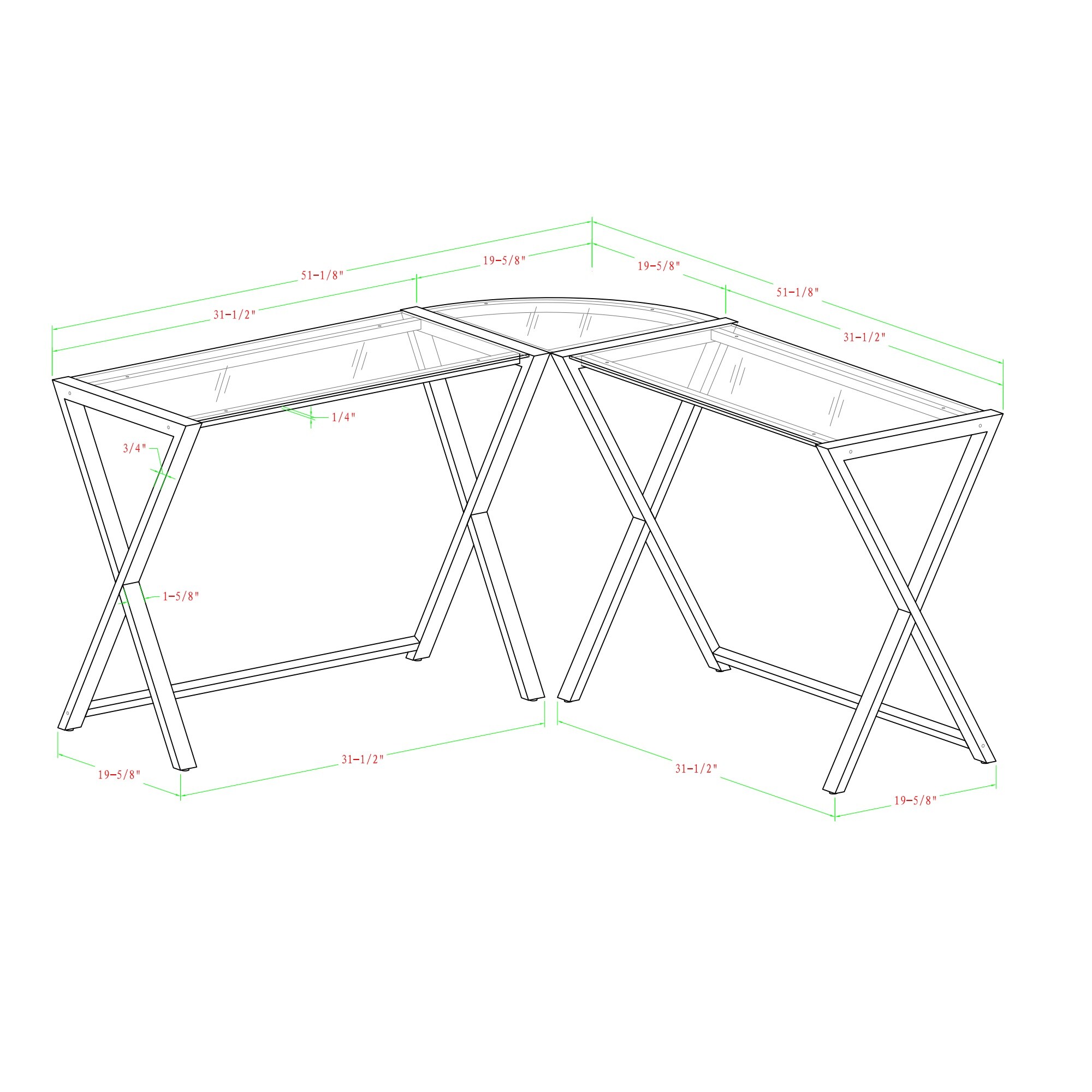 Walker Edison LW51X29WH desks - View #11