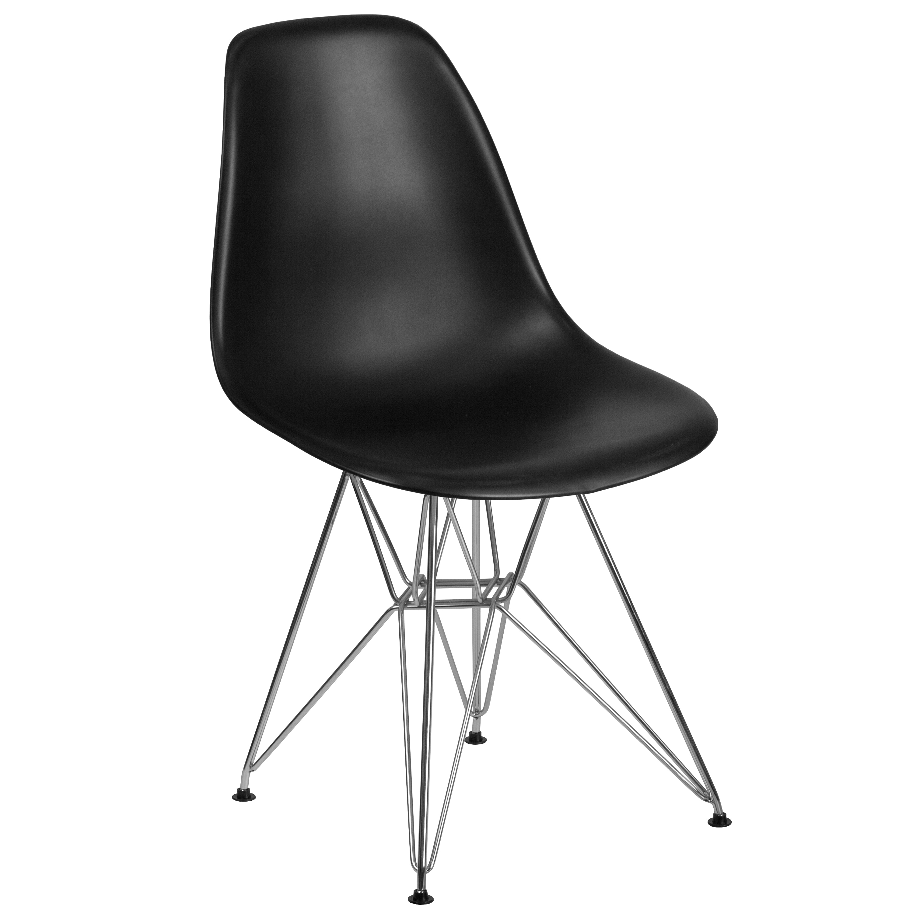 Flash Furniture 889142209539 Elon Series Modern Black Plastic Accent Chair