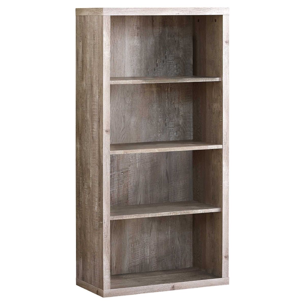 HomeRoots 333507 Jasmine Taupe Recycled Paperboard 4-Shelf Bookcase (11.75-in W x 47.5-in H x 23.75-in D)