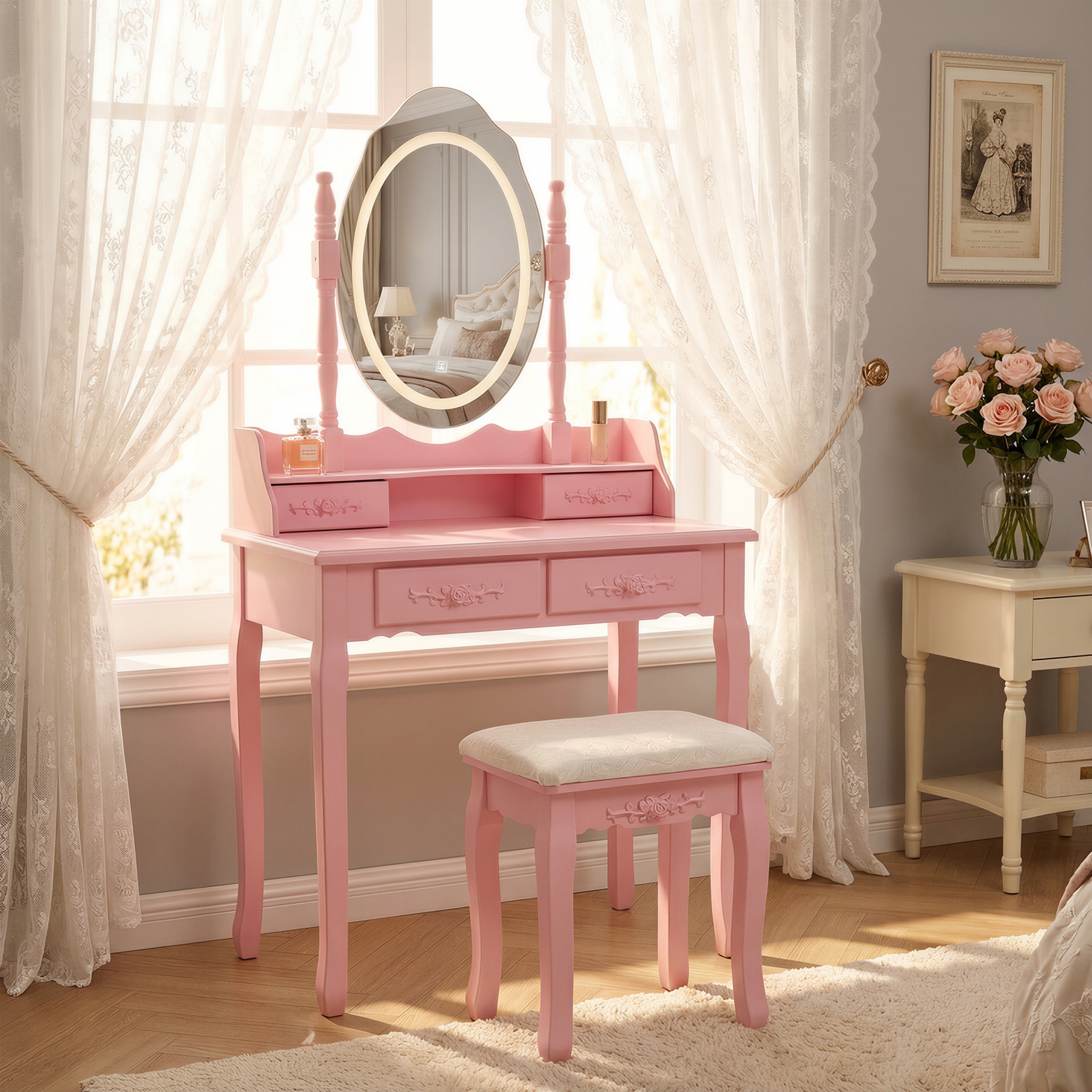 SINOFURN SYD250001WT Bedroom-Vanities - View #2