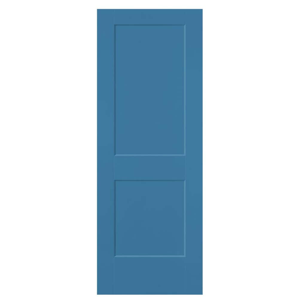 Masonite 826408 Logan 24-in x 80-in Blue Heron 2-panel square Smooth Hollow core Prefinished Molded composite Slab Door
