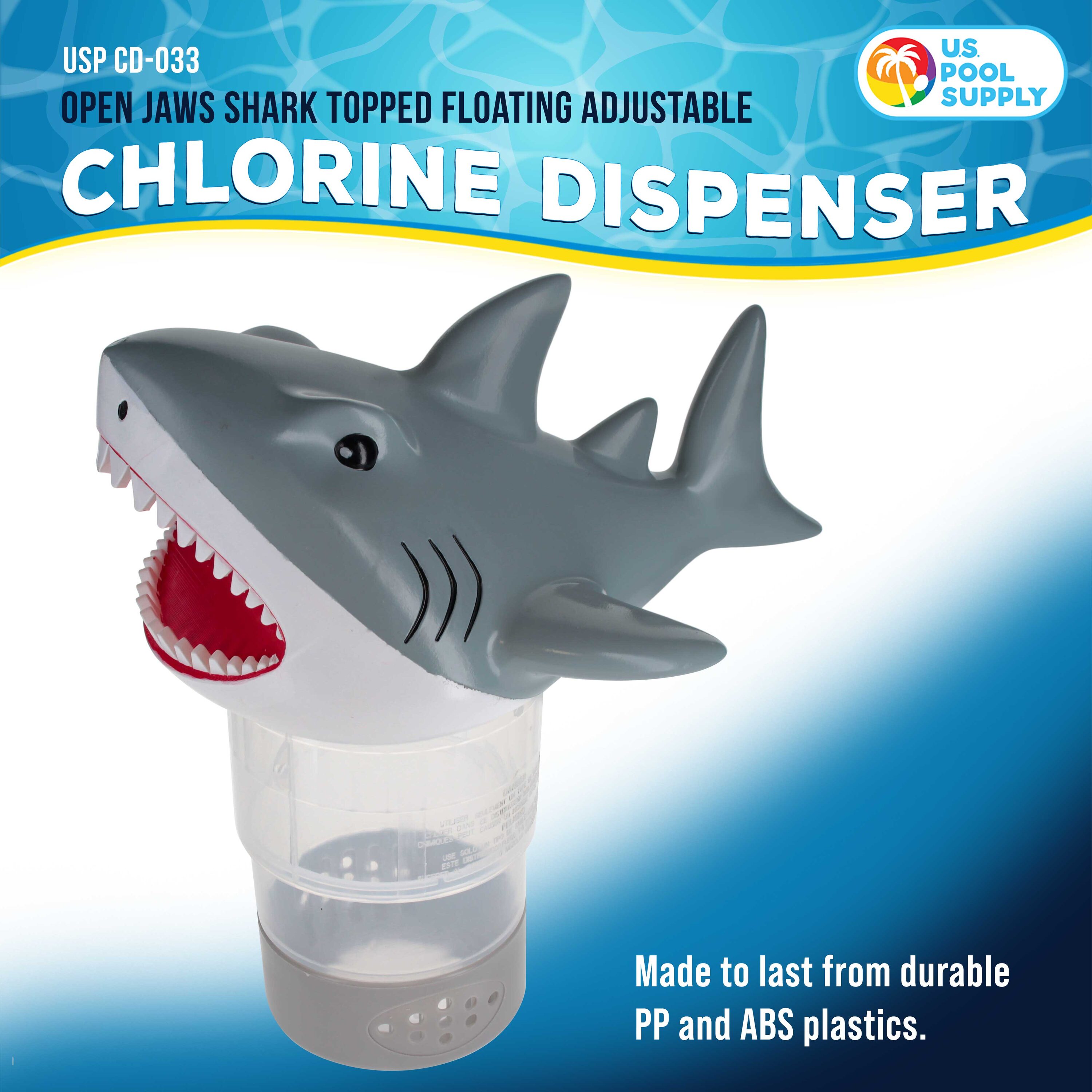 U.S. Pool Supply Open Jaws Great White Shark Floating Pool Chlorine ...