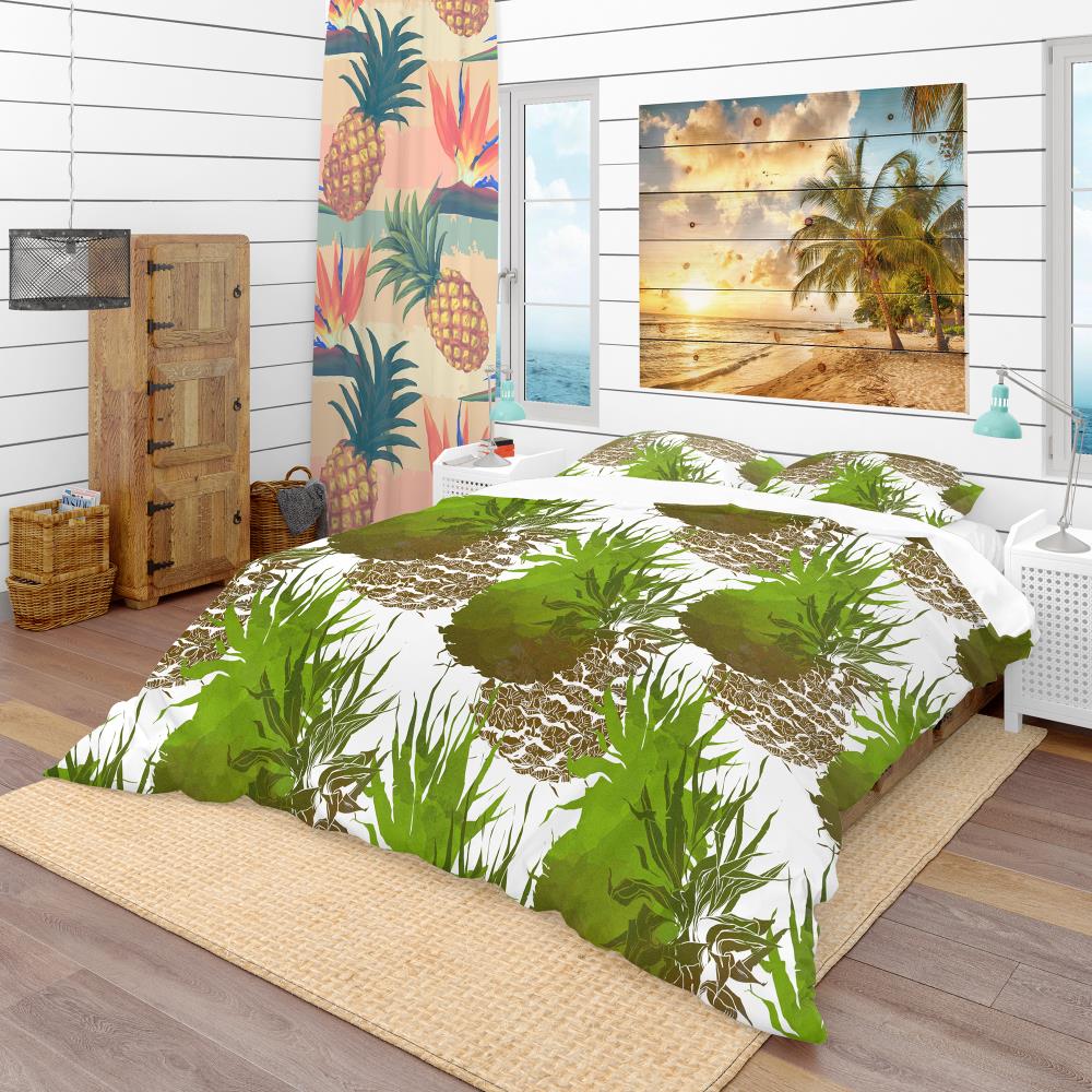 Designart BED18731-K 3 -Piece Green King Duvet cover Set