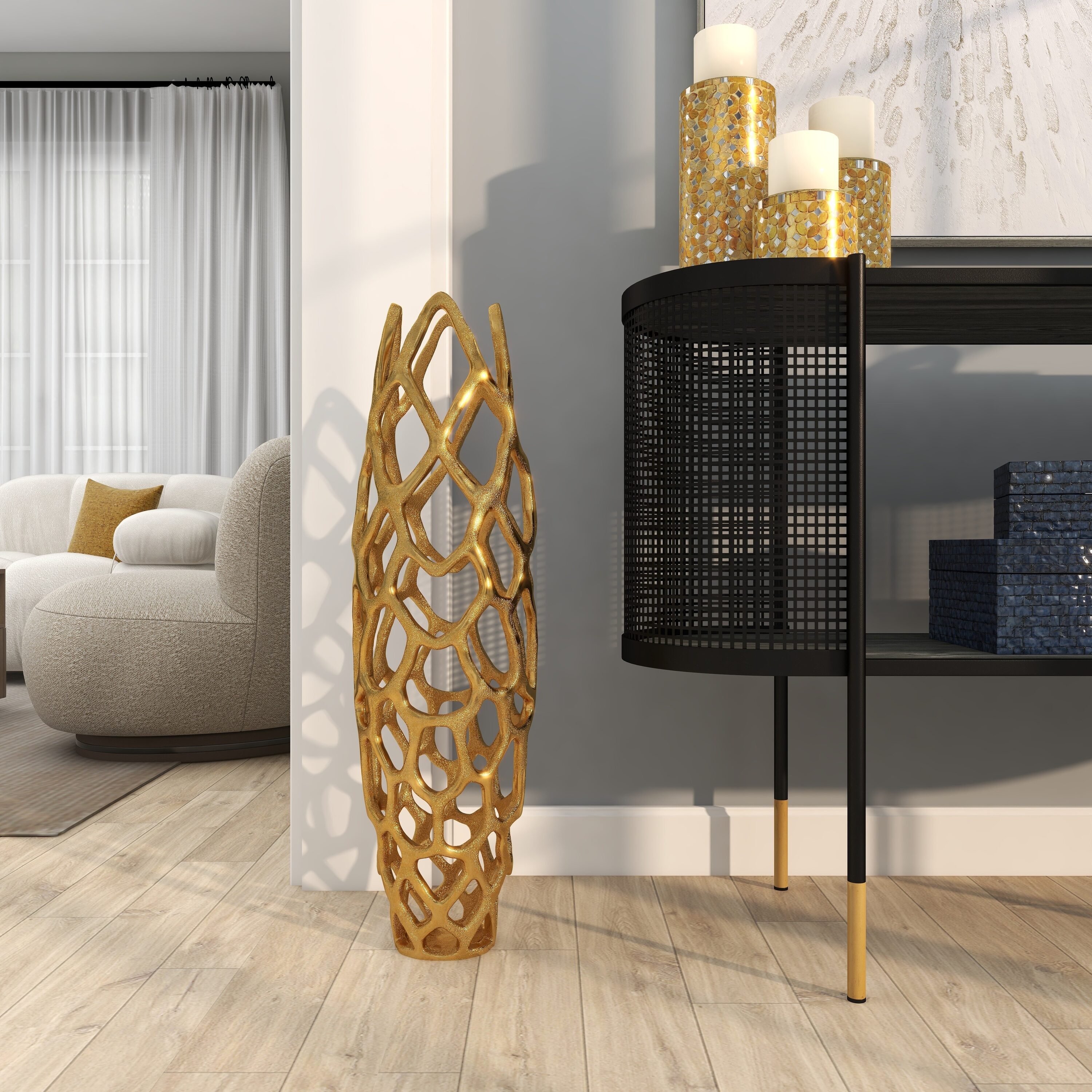 Grayson Lane 37662 Gold Aluminum Modern Vase