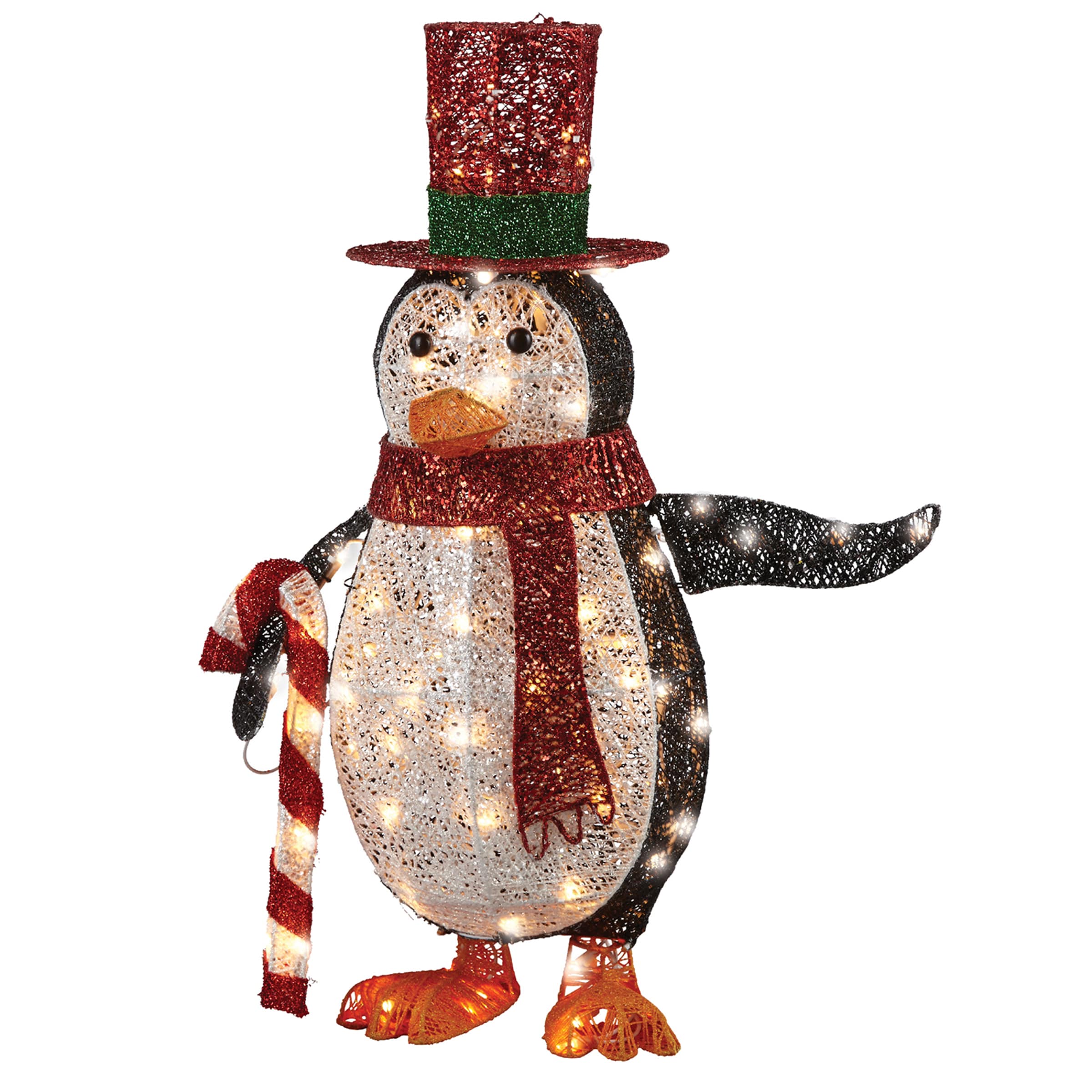 National Tree Company DF-100020U 36-Inches Freestanding Penguin Free standing decoration with White LED Lights