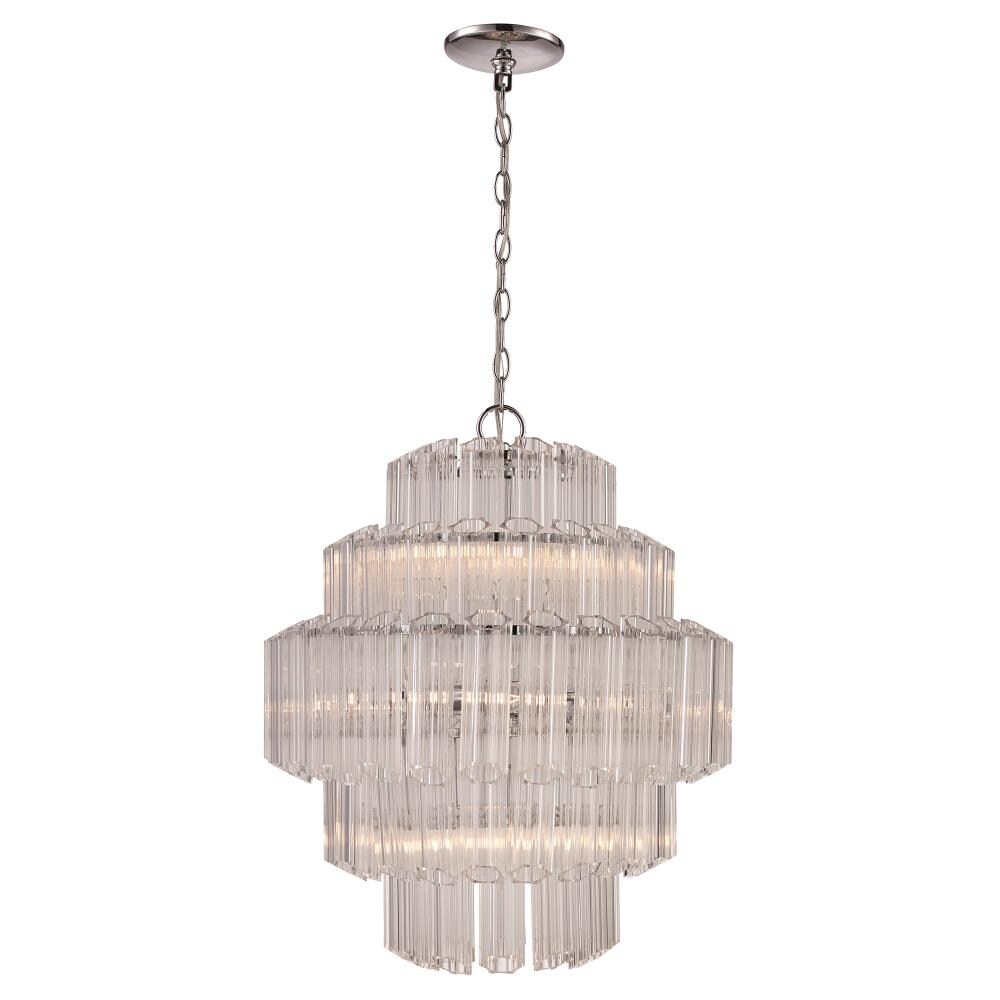 Lucid Lighting KO-7 PC 7 -Light Polished Chrome Transitional For Use in Bedrooms, Dining Rooms, Foyers, Kitchens, Living Rooms Chandelier