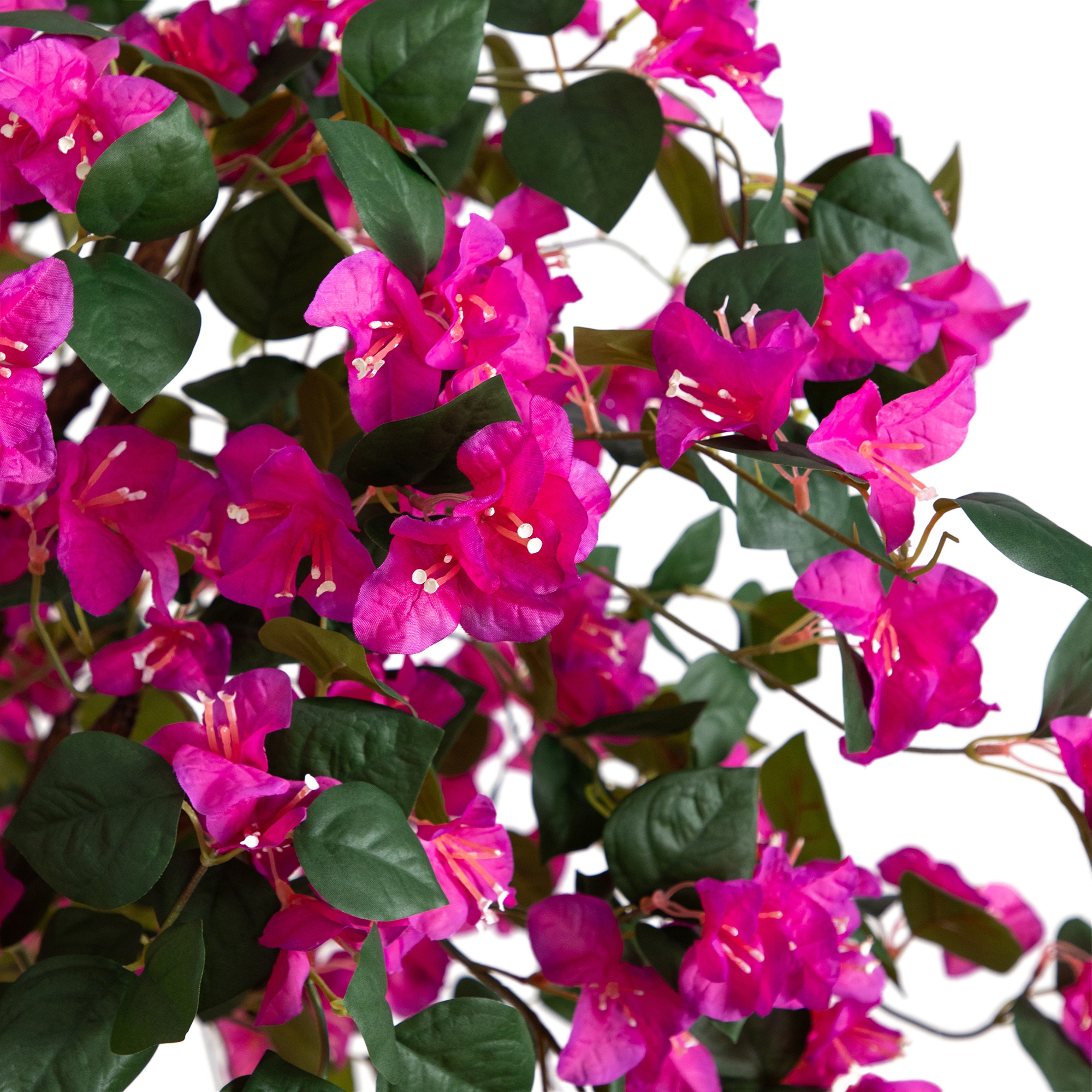 Tall Pink Artificial Bougainvillea Tree in Black Plastic Pot