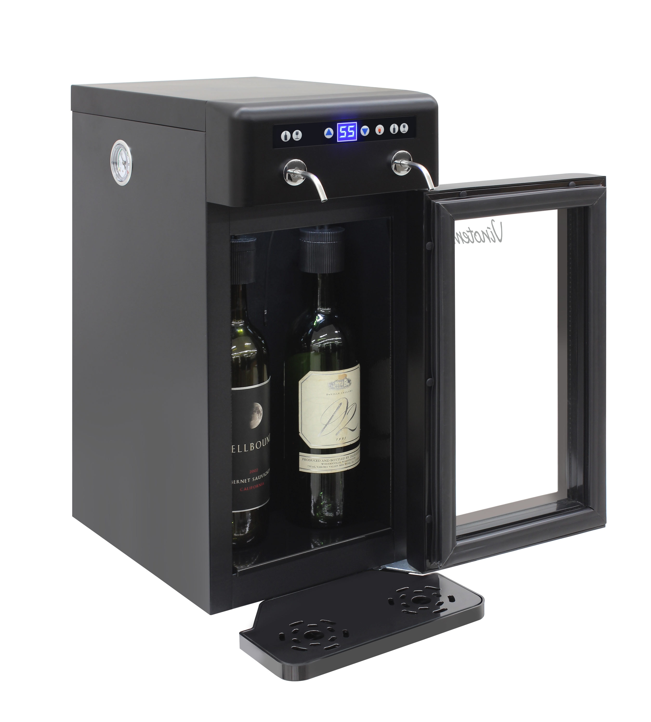 BLACK+DECKER 9.7-in W 6-Bottle Capacity Black Freestanding Wine Cooler