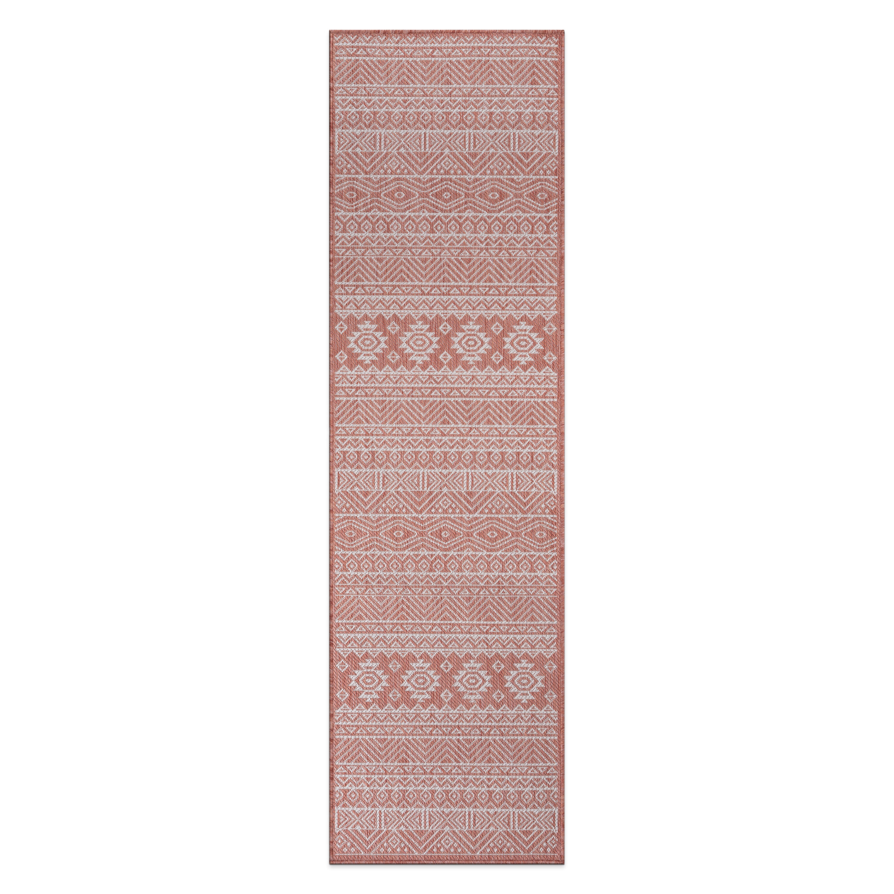 World Rug Gallery 124TERRA2X7 Summer 2 x 7 (ft) Loomed Polypropylene Terra Rectangular Indoor/Outdoor Geometric Global Area rug