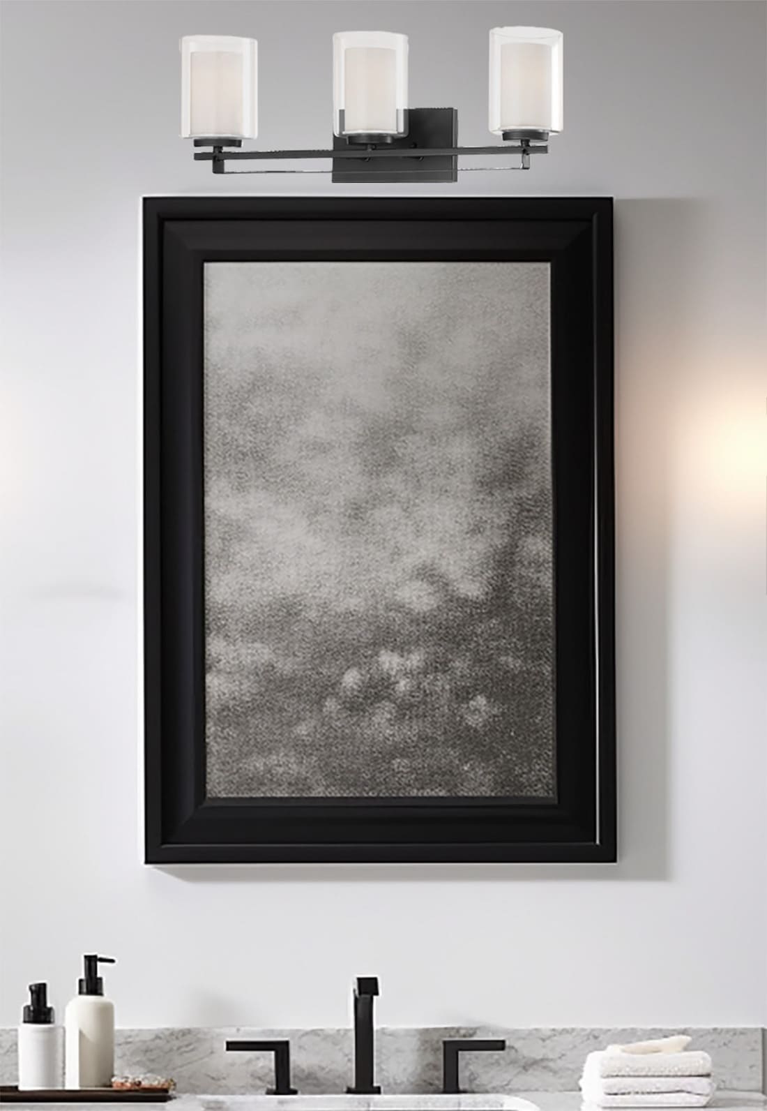 Minka Lavery 6103-66 Parsons Studio 24-in 3 -Light Matte Black Modern/contemporary Vanity light
