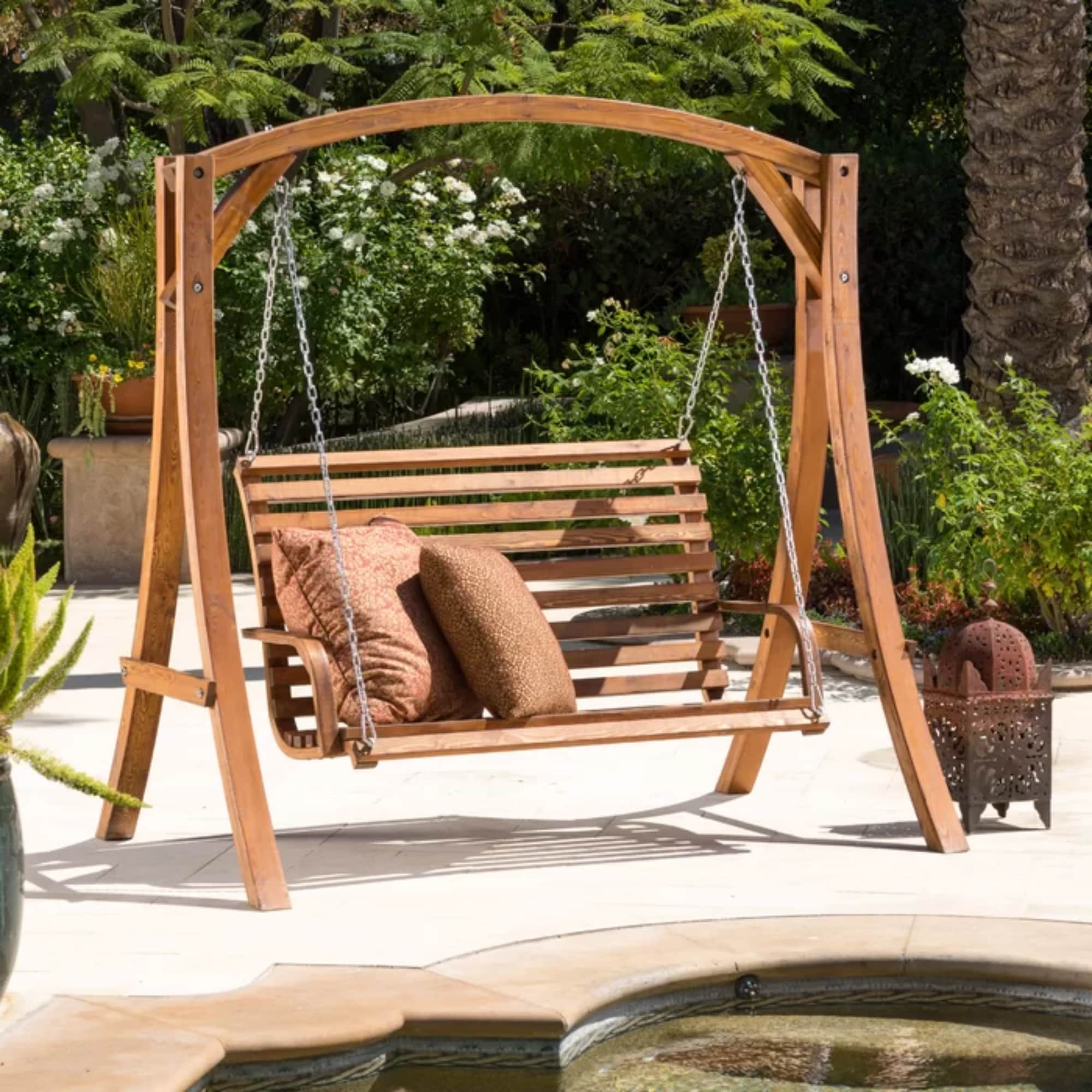 ModernLuxe L-54880.00-N769 SAN JUAN SWING SUPPORT 2 -person Teak Wood Outdoor Swing
