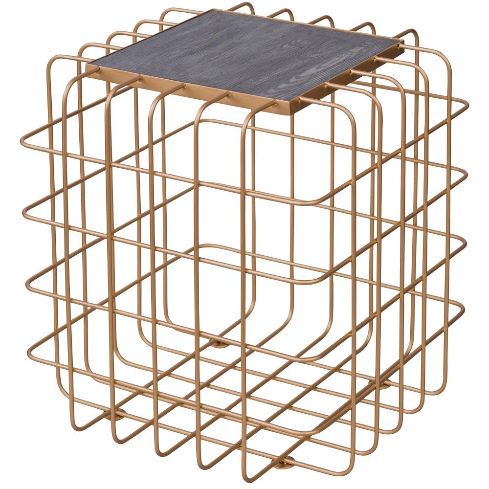Varaluz 430A01GOZW  Casa 18-in W x 20-in H Aged Gold Wood Farmhouse End Table Assembly Required