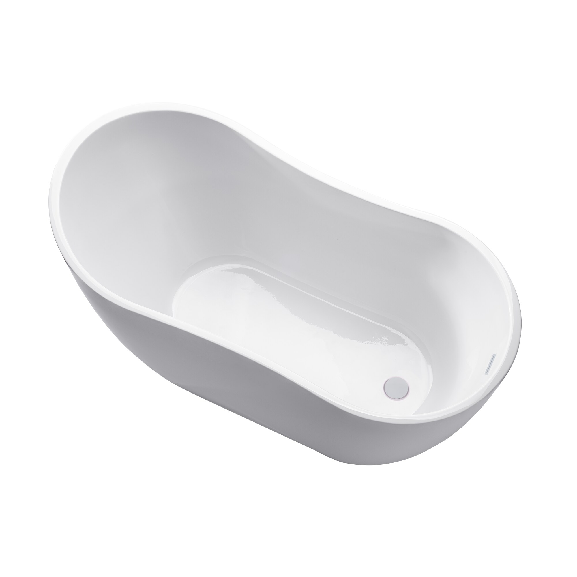 Pure White 54" x 28" Freestanding Acrylic Soaking Bathtub