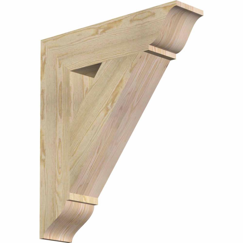 Ekena Millwork BKT06X26X30TRA01RDF Traditional traditional rough sawn 6-in x 26-in x 30-in Douglas fir Brown Wood Standard bracket