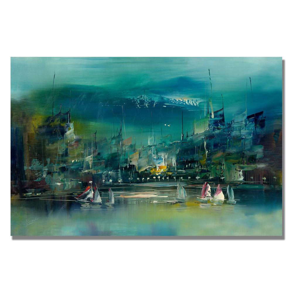 Framed 35-in H x 47-in W Abstract Print on Canvas