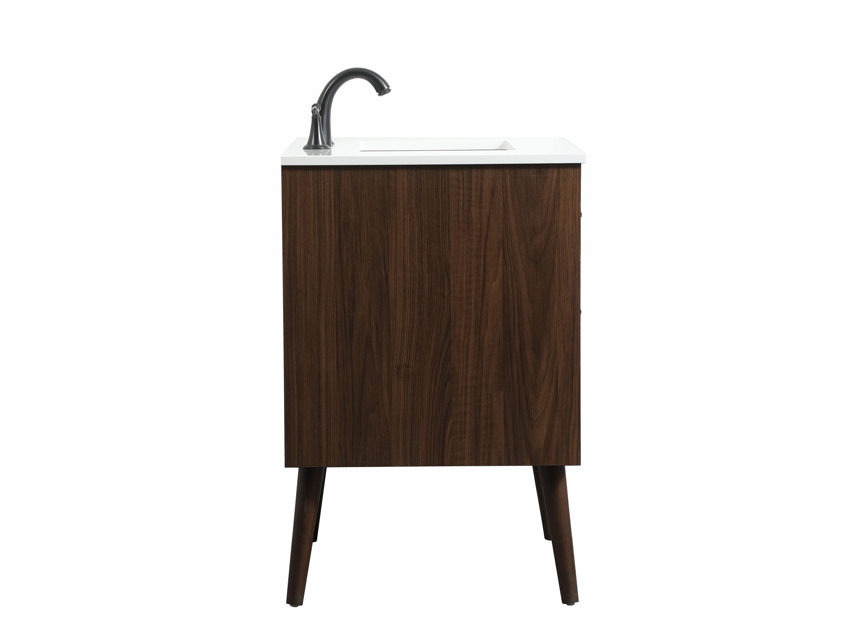 Walnut Mid-Century Modern Single Bathroom Vanity