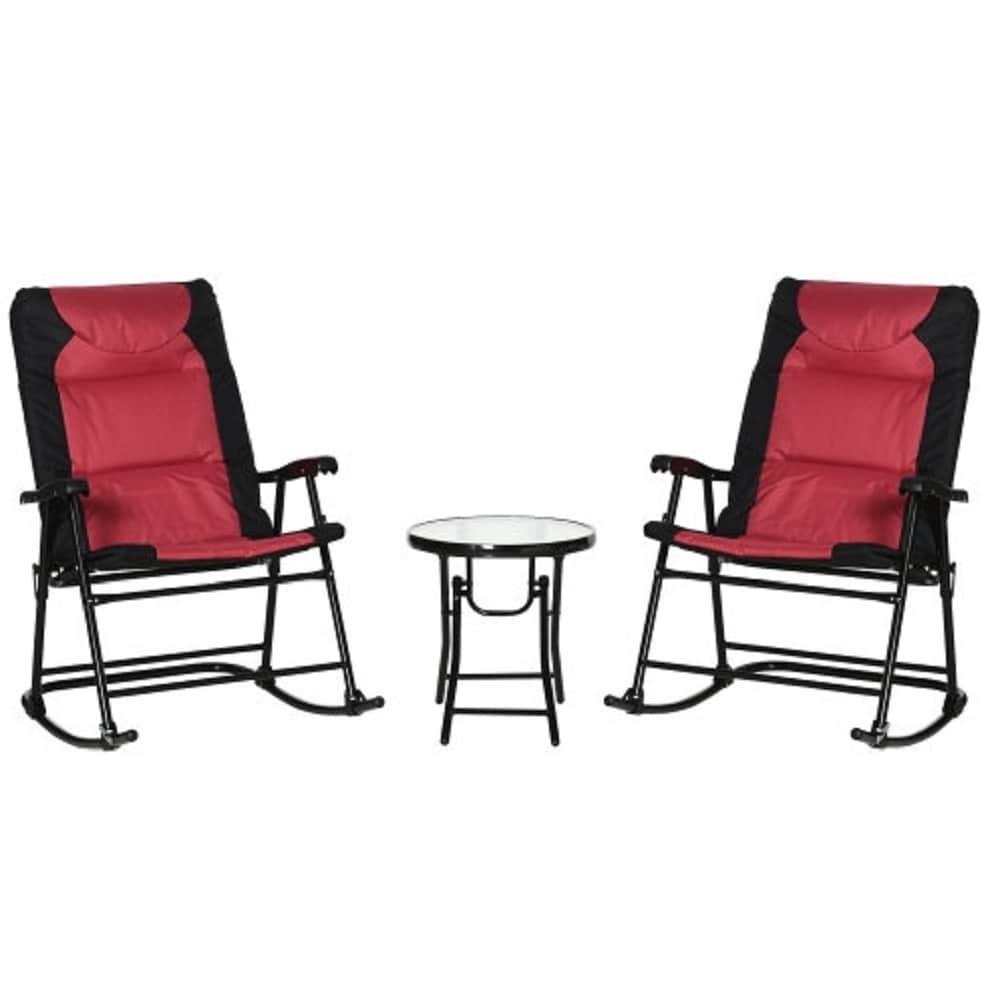ZAKLOOP WU2225142471 3 -Piece Patio Conversation Set with Red