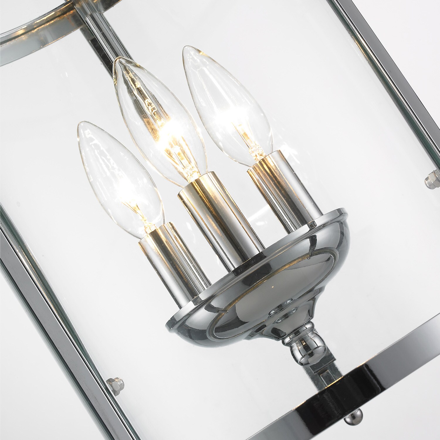 Chrome Finish 3-Light Glass Pendant Light