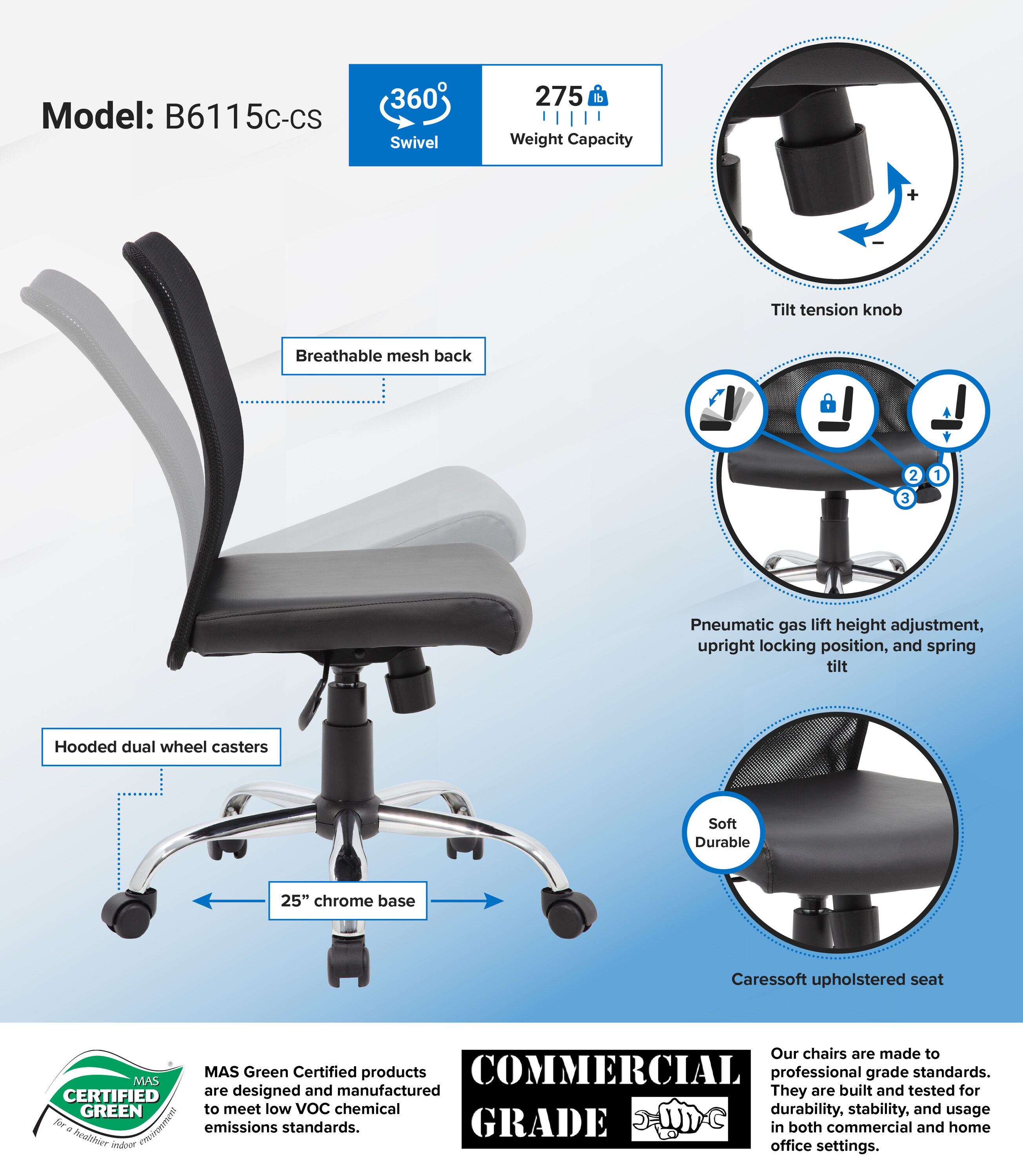 Boss Office Products B6115C-CS Office-Chairs - View #8