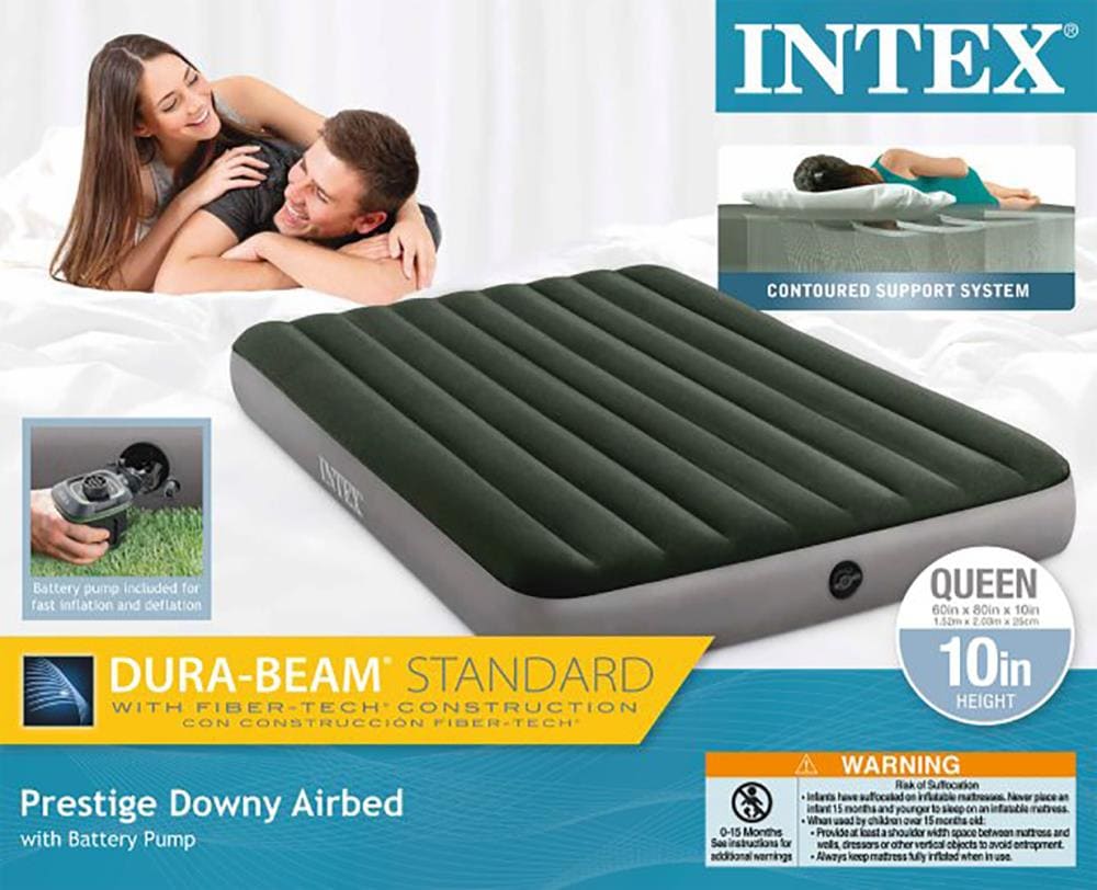 INTEX Queen Inflatable Air Bed with Electric Pump Double Airbed Mattress 