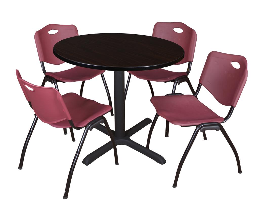 Regency TB42RNDMW47BY Breakroom Brown 4-Person Training Table (42-in W x 29-in H)