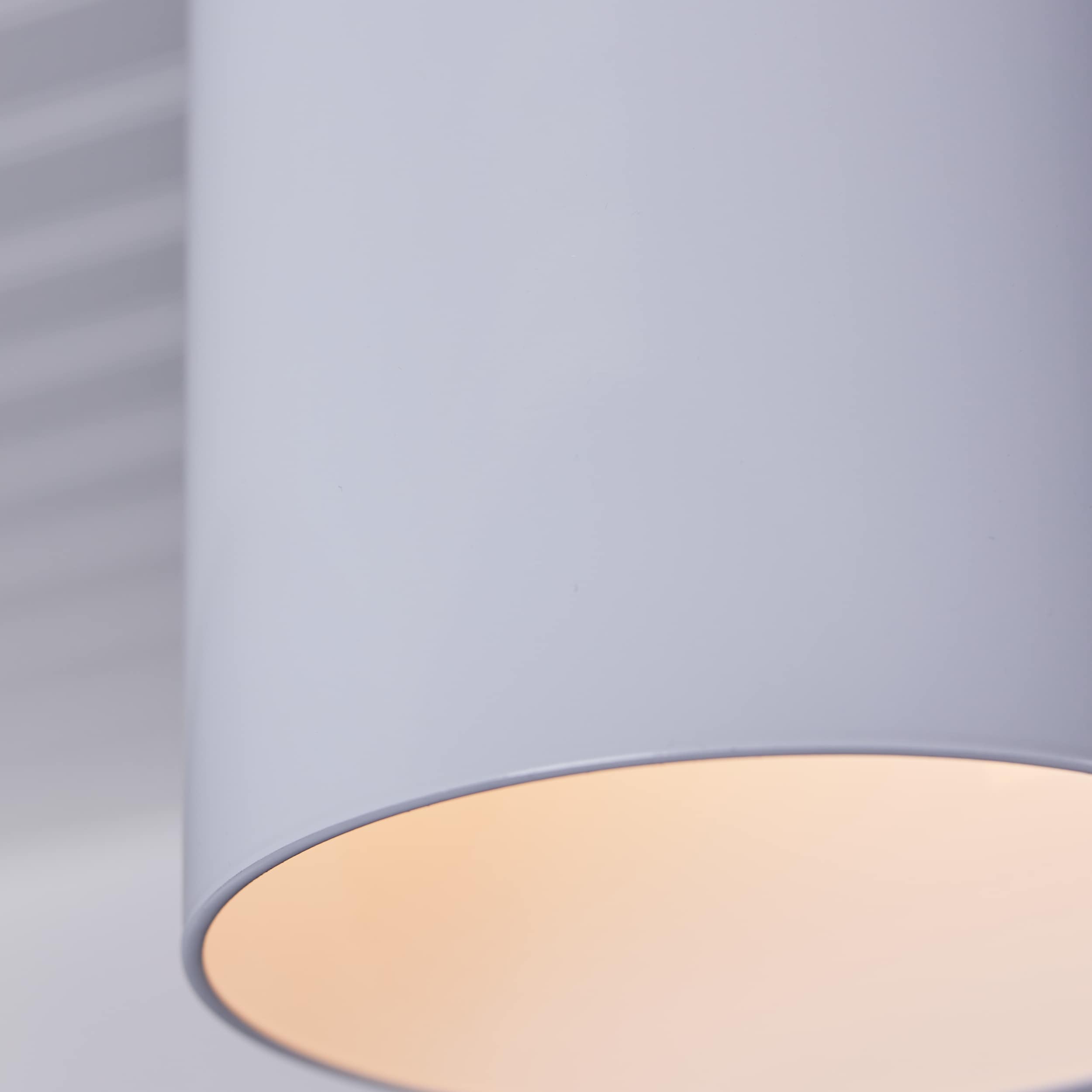 White Aluminum 12-Inch Flush Mount Cylinder Light