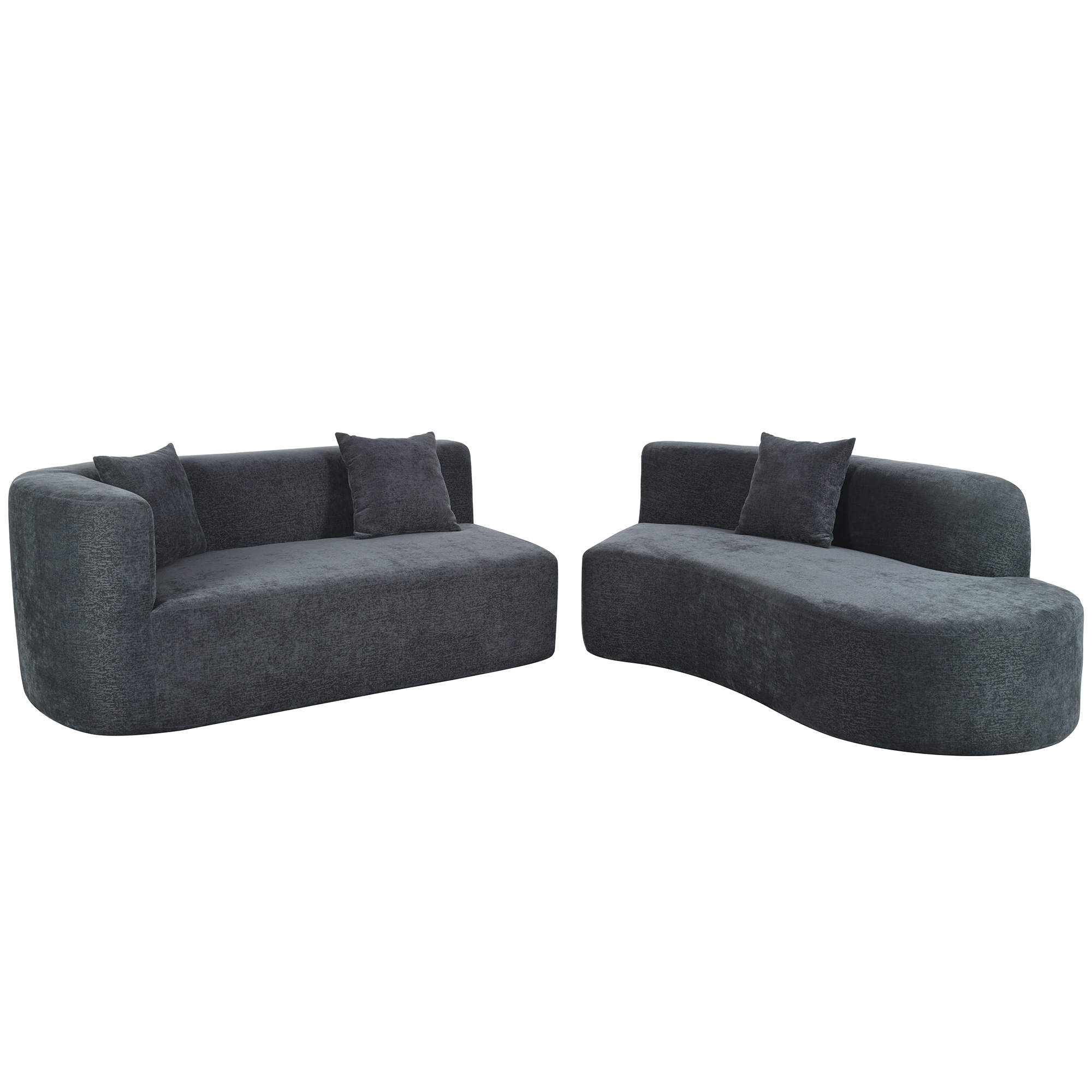 SINOFURN SYA020301GY 125.8-in Modern Gray 2 -seater Reclining Sectional