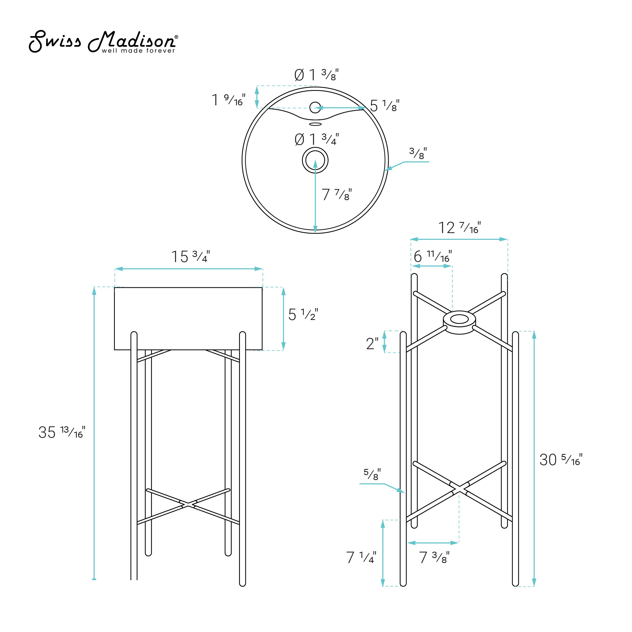 Swiss Madison SM-25-CSTRO05BK Console-Sinks - View #7