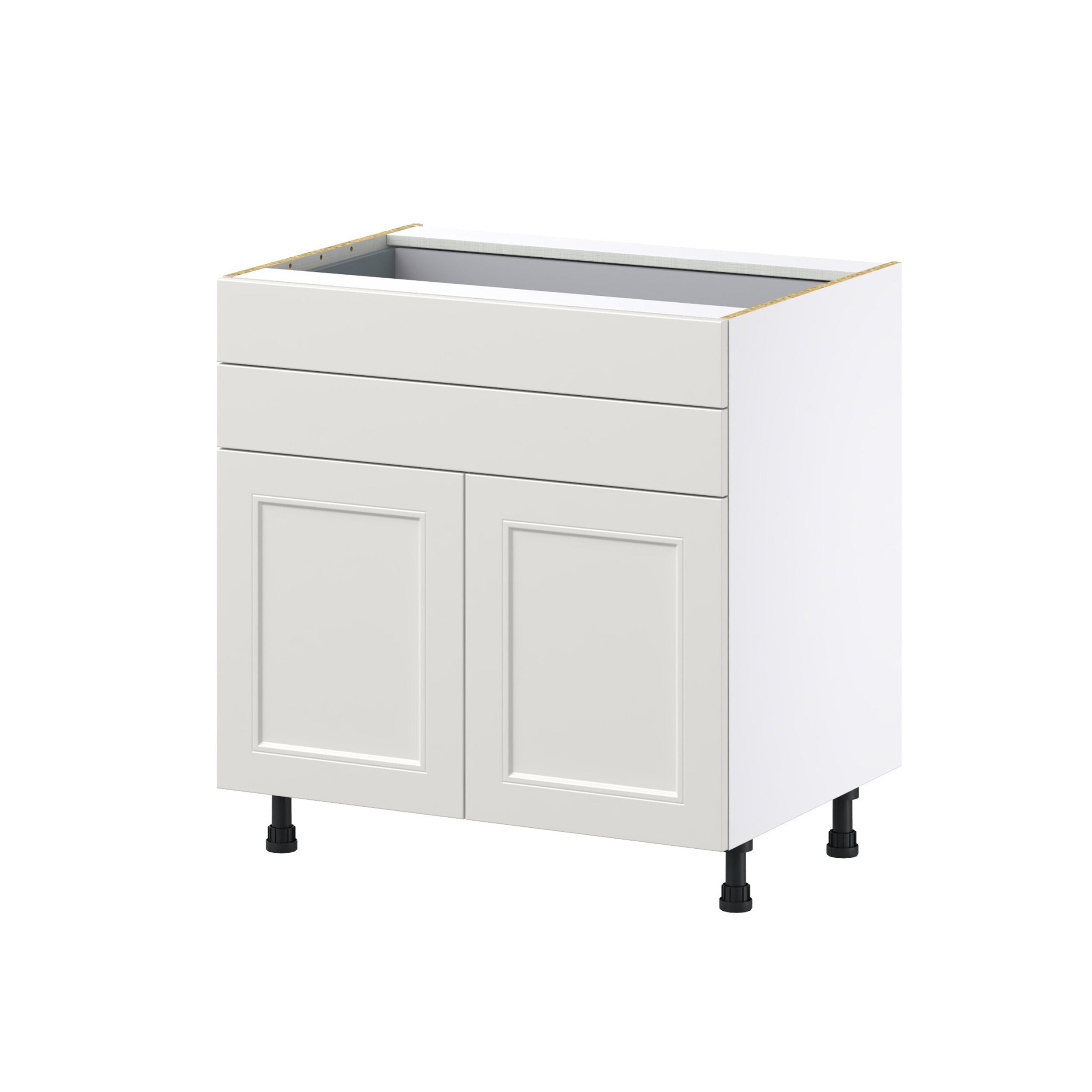 Hugo&Borg DSB33B-BE Belcourt 33-in W x 34.5-in H x 24-in D Painted Light Gray 2 -Drawers Base Fully assembled Cabinet (Recessed Panel Shaker)