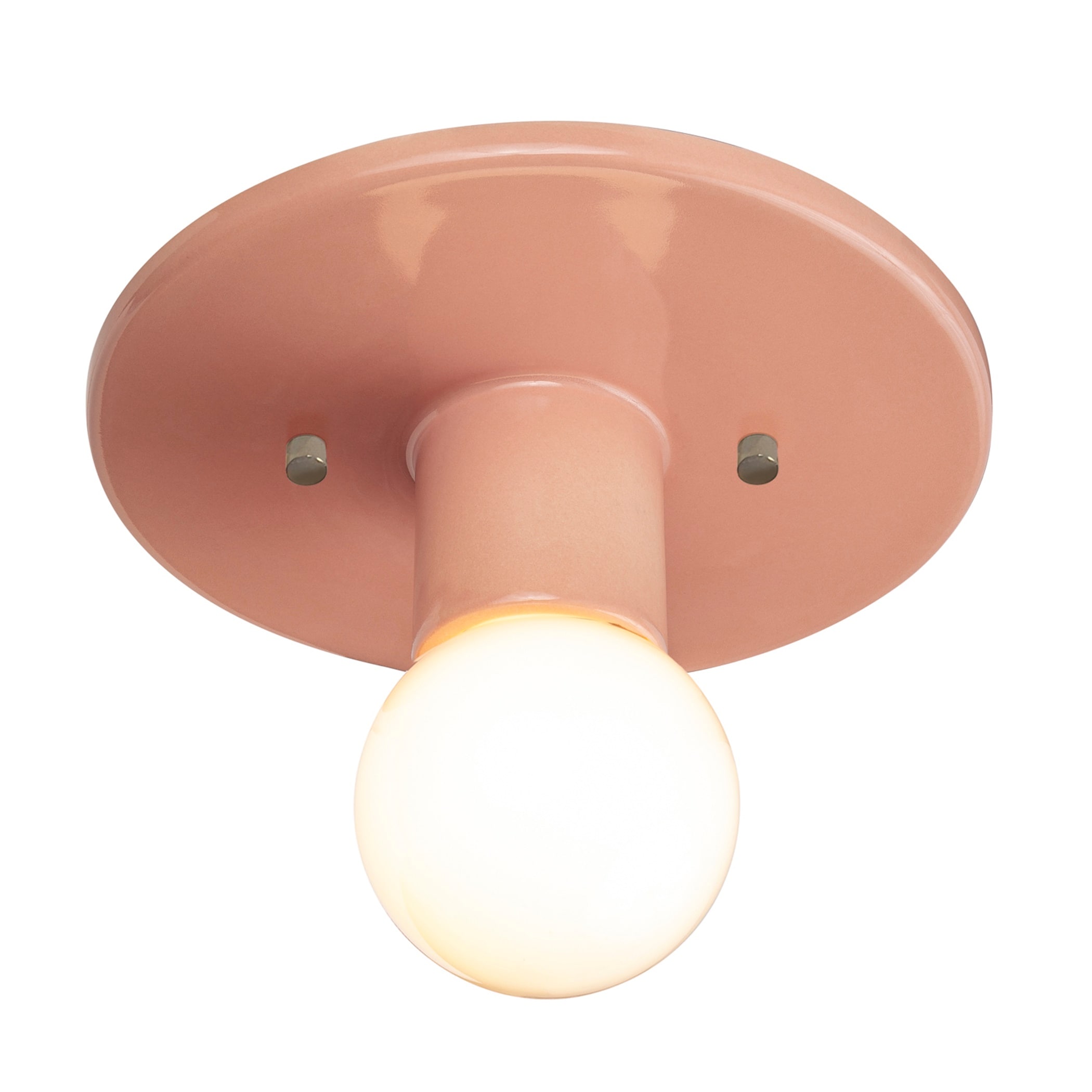 Justice Design Group CER-6285-BSH Radiance Collection 1 -Light 8-in Gloss Pink Flush Mount Light