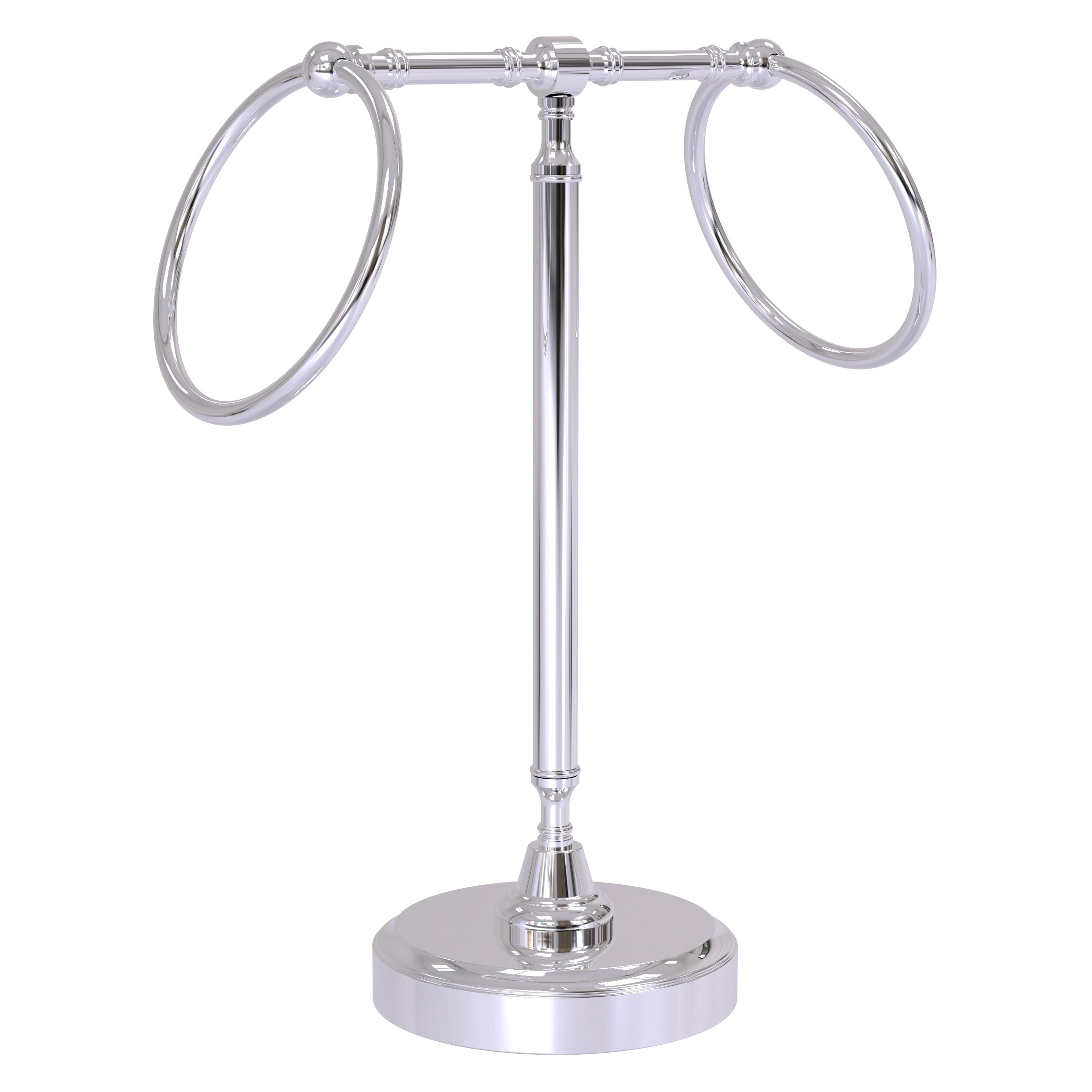 Allied Brass RDM-3-PC Retro Dot Polished Chrome Freestanding countertop Double Towel Ring