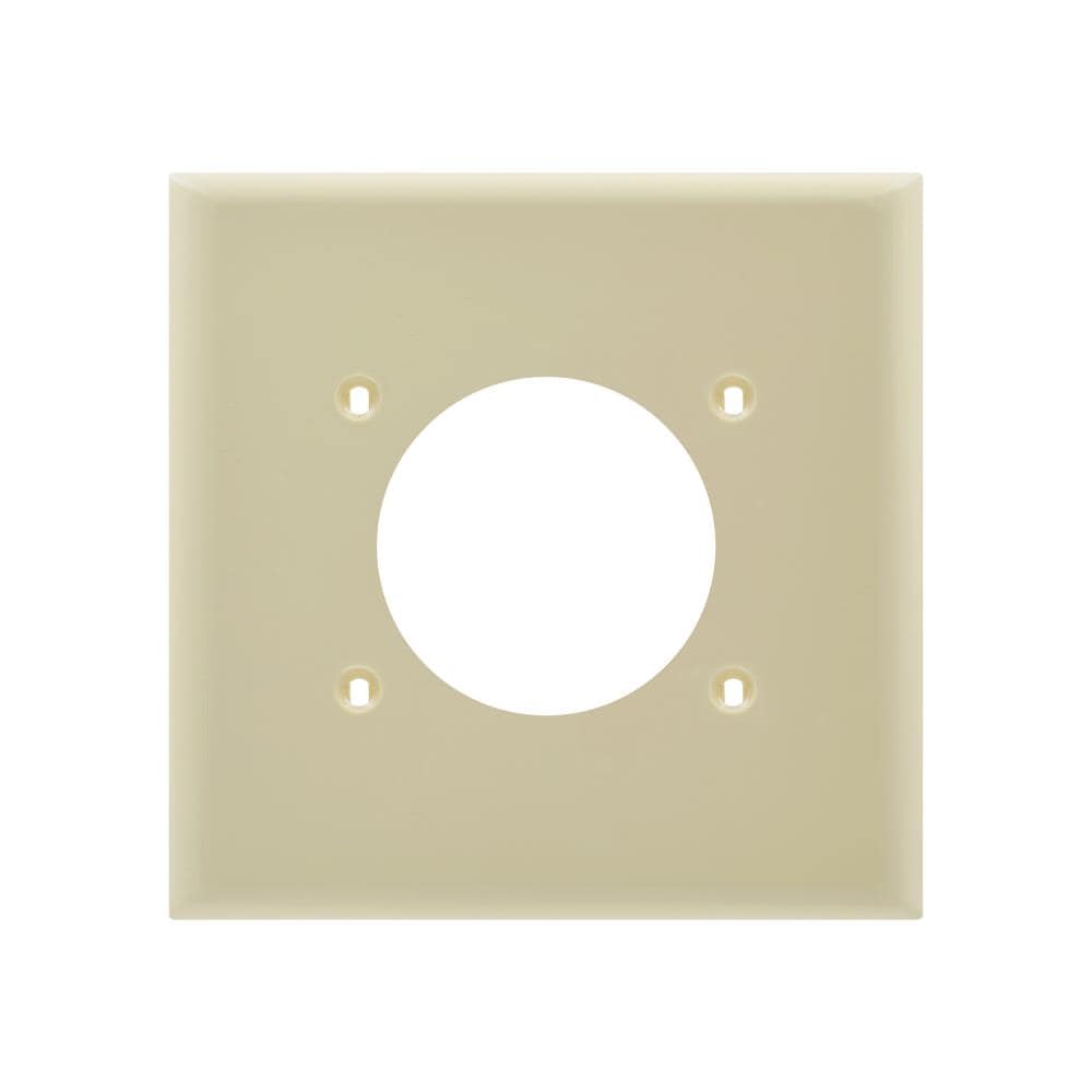 Utilitech 3085M-IV10 2 -Gang Midsize Size Ivory Plastic Indoor Round Wall Plate 10 -Pack