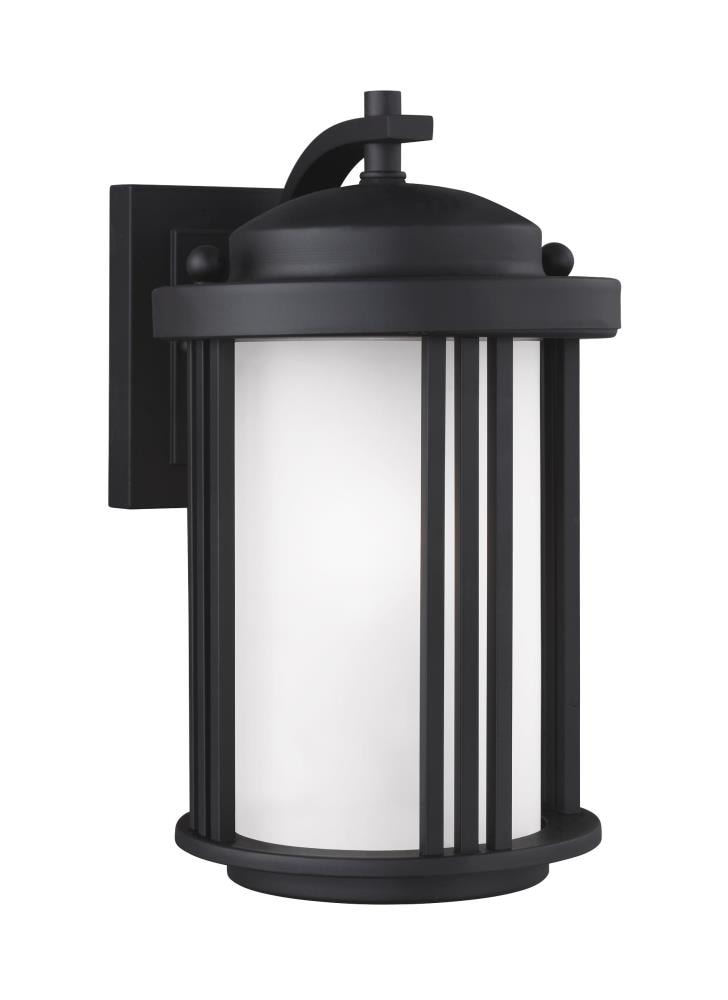 Generation Lighting 8547901-12 Crowell 1 -Light 10-in H Satin Black Hardwired Outdoor Wall Light