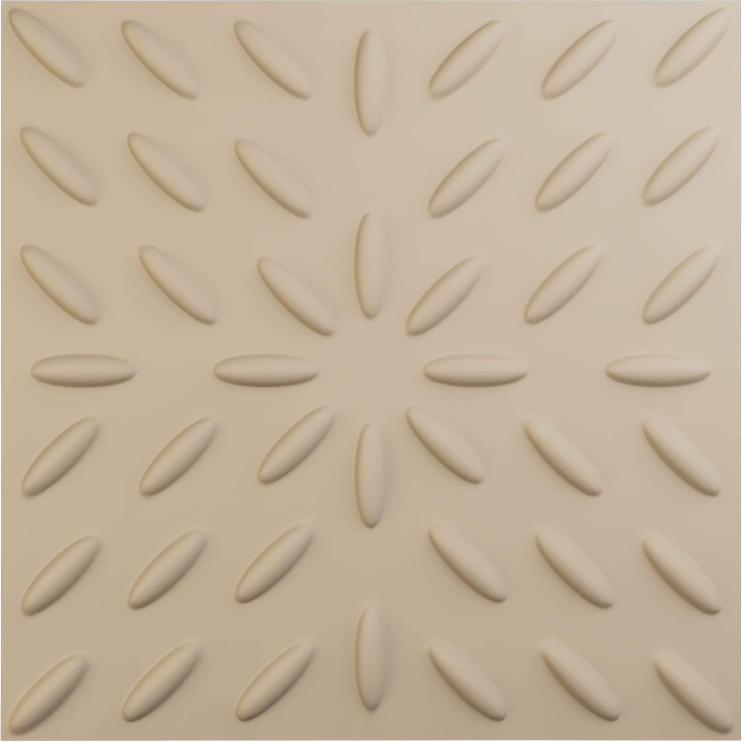 Ekena Millwork WP20X20BLGBE-CASE-12 19-5/8-in x 19-5/8-in Embossed Paintable/Stainable Brown/Tan PVC Wall Panel ( 12 -Pack, Covers 32.04-sq ft )