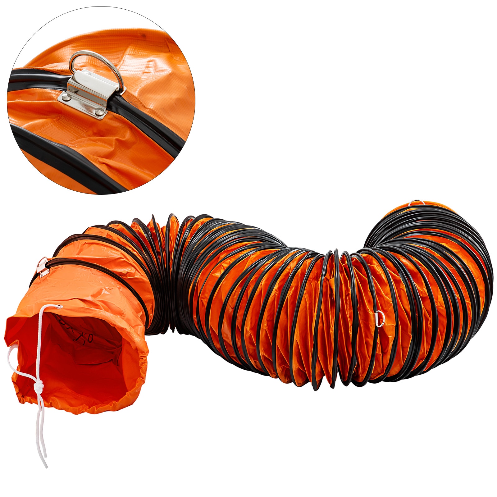 VEVOR TFRGDD255L7.6-001V0 Ducting Hose, 25Ft PVC Flexible Hvac Duct Hosing For 10-in Utility Blower Exhaust Fan