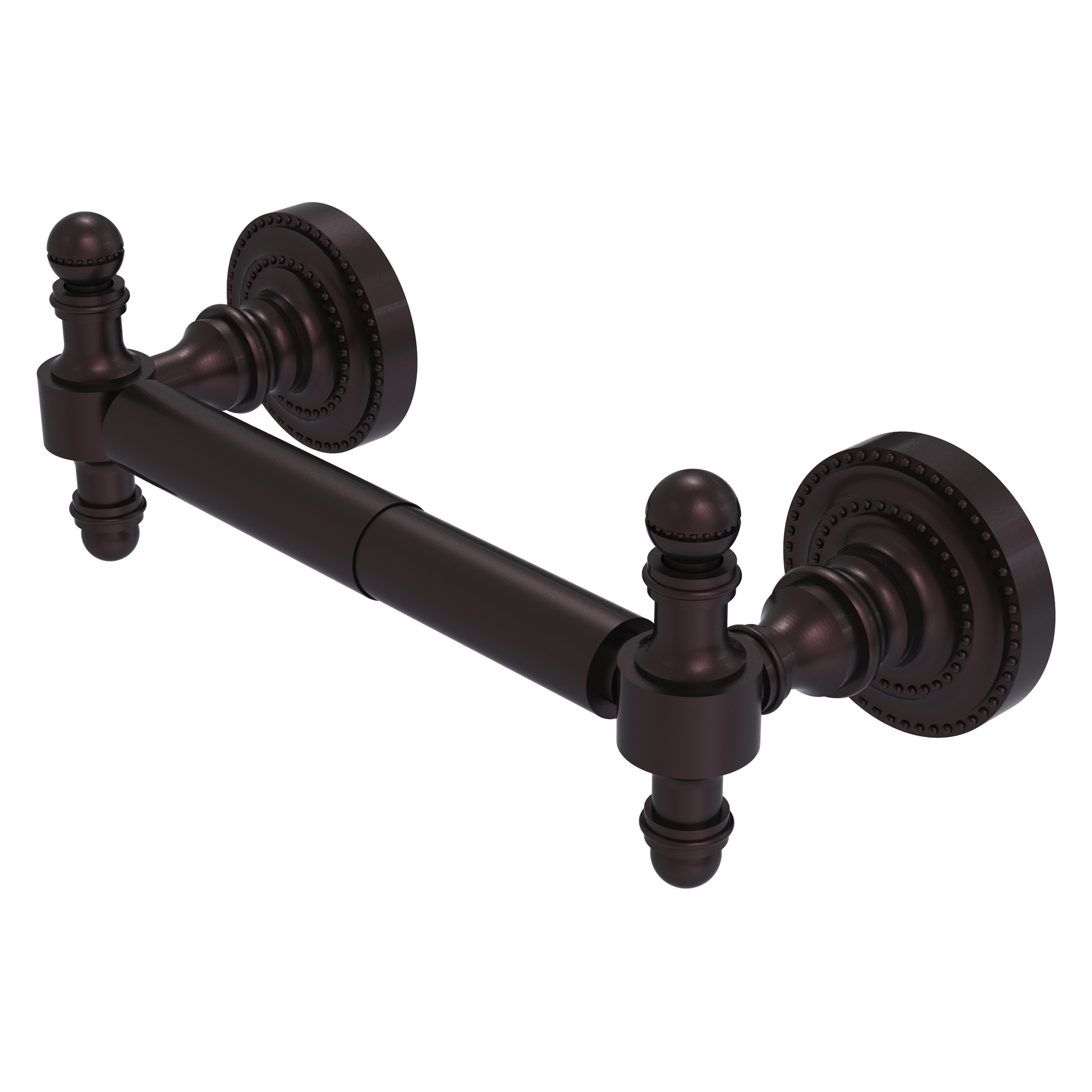 Allied Brass RD-24-ABZ Retro Dot Antique Bronze Wall mount Double post Toilet Paper Holder 1 -Rolls with Storage