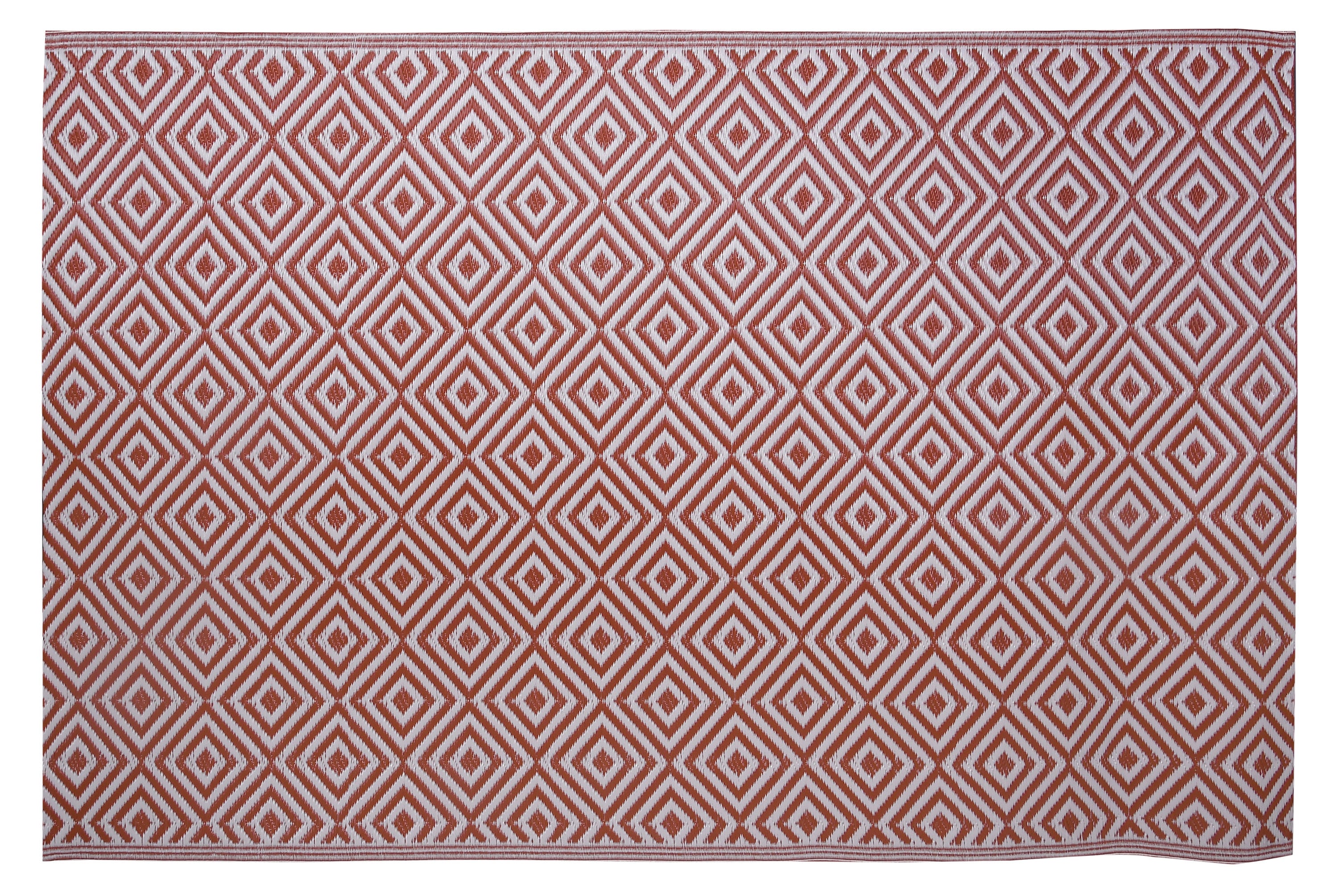 Style Selections 4 X 6 (ft) Red/White Indoor/Outdoor Geometric Area Rug ...