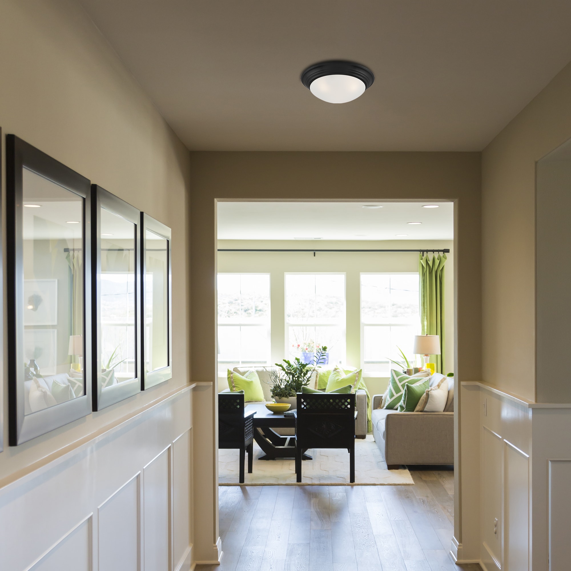 Designers Fountain 1360M-MB Tap 2 -Light 14-in Matte Black Flush Mount Light