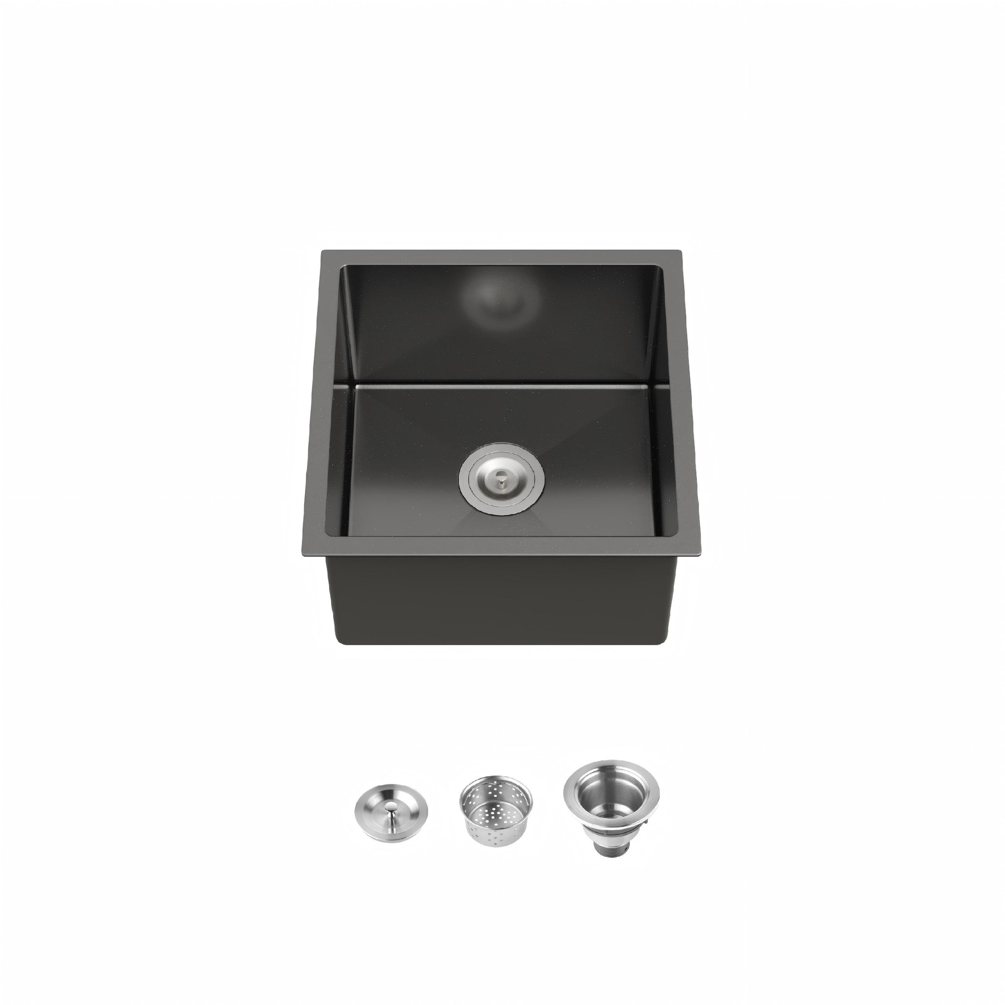 Vorene 18x18-in Undermount Single Bowl S304 Stainless Steel Sink Black