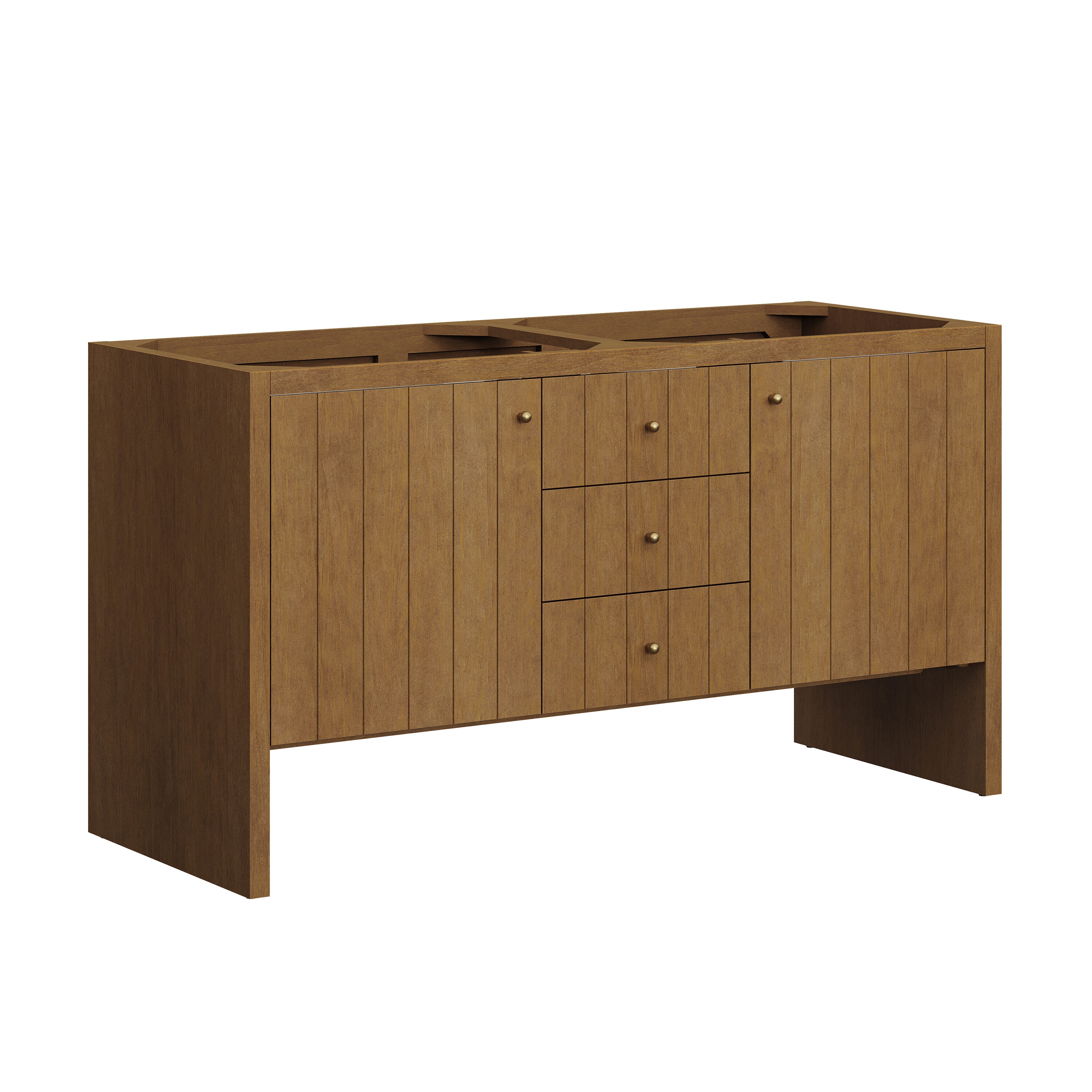 James Martin Vanities Hudson 60-in Honey Oak Bathroom Vanity Base Cabinet without Top