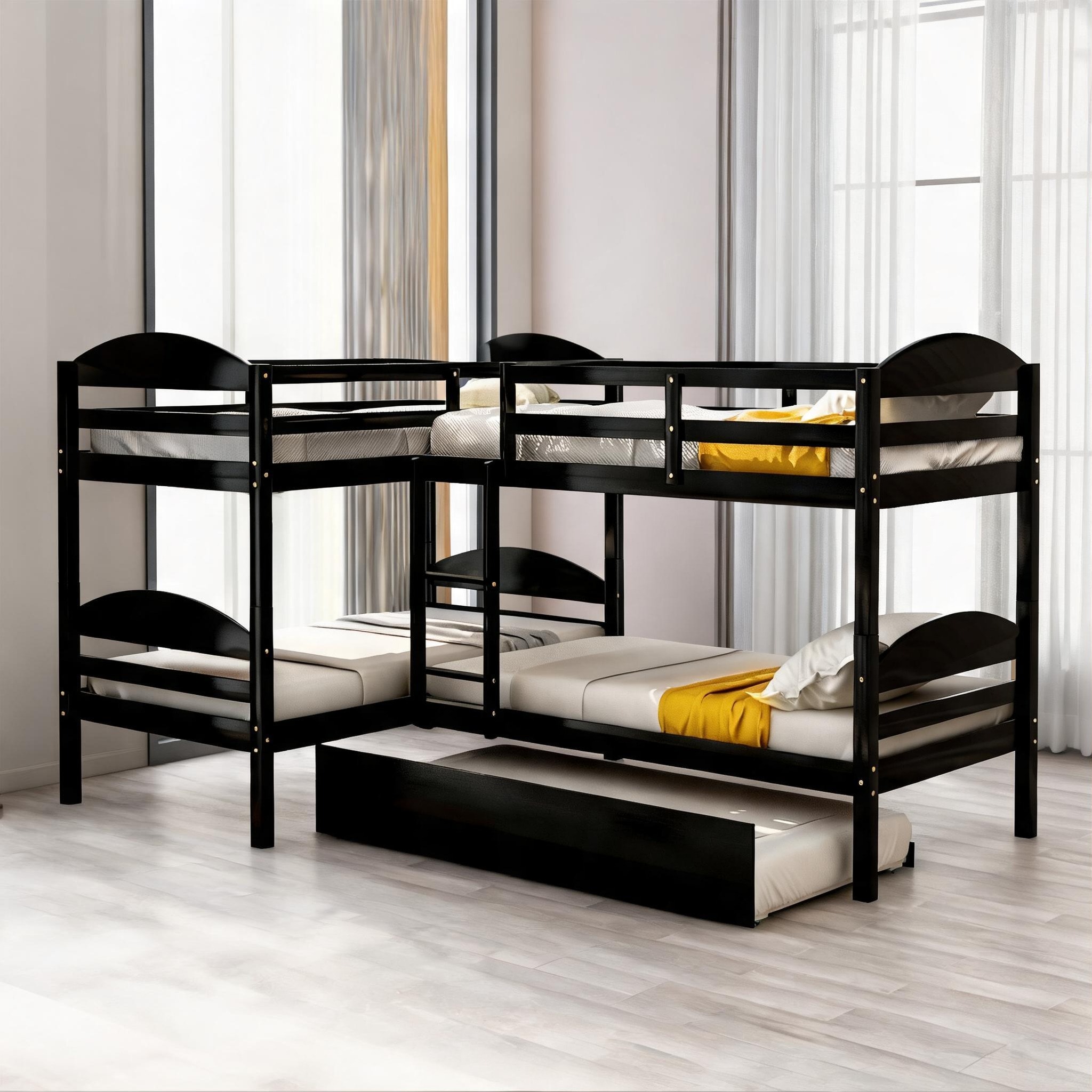 chillscreamni Espresso Solid Wood Beds and Frames and for Bedroom with ...