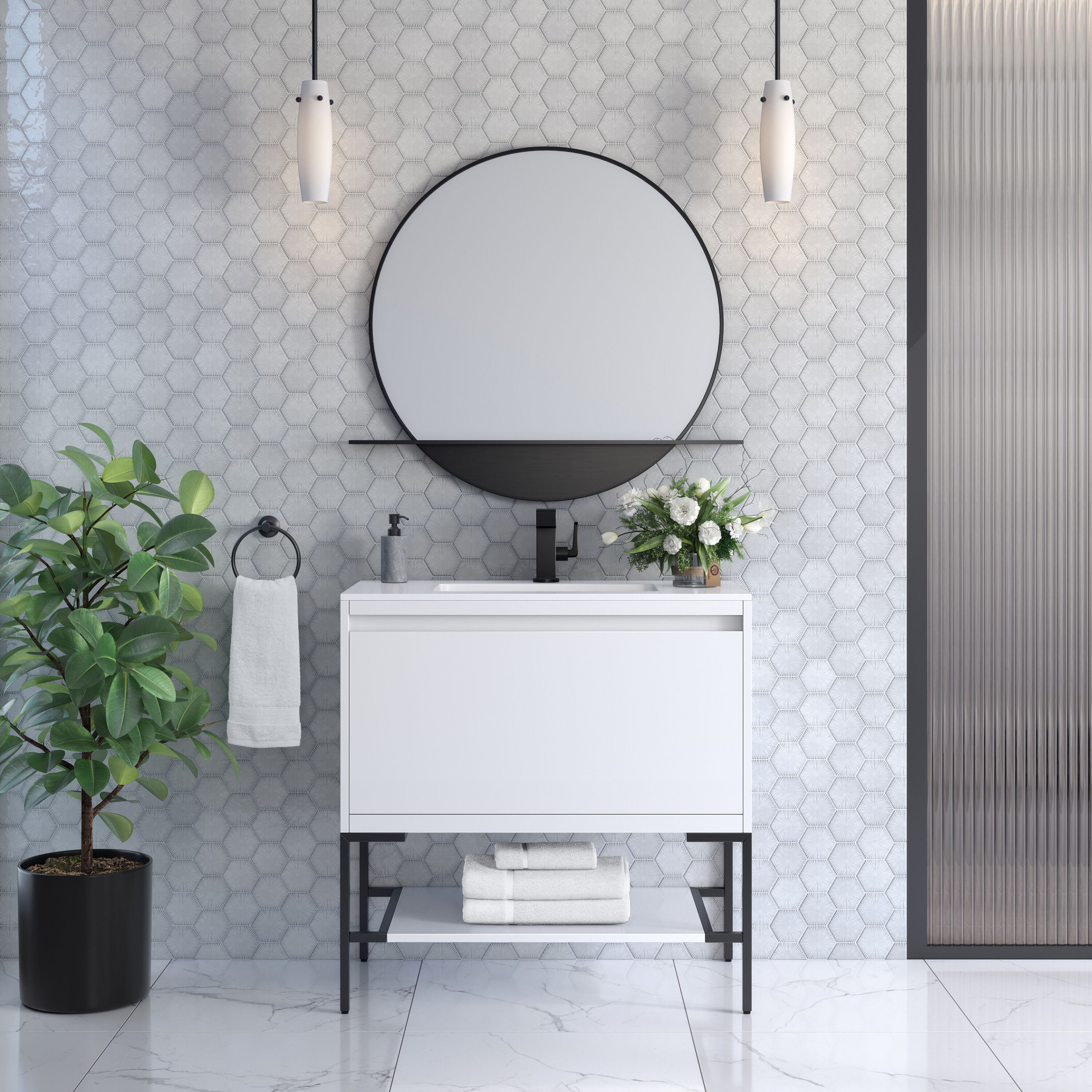 James Martin Vanities 805-V35.4-GW-MB-GW Bath-Vanity-Combo - View #3
