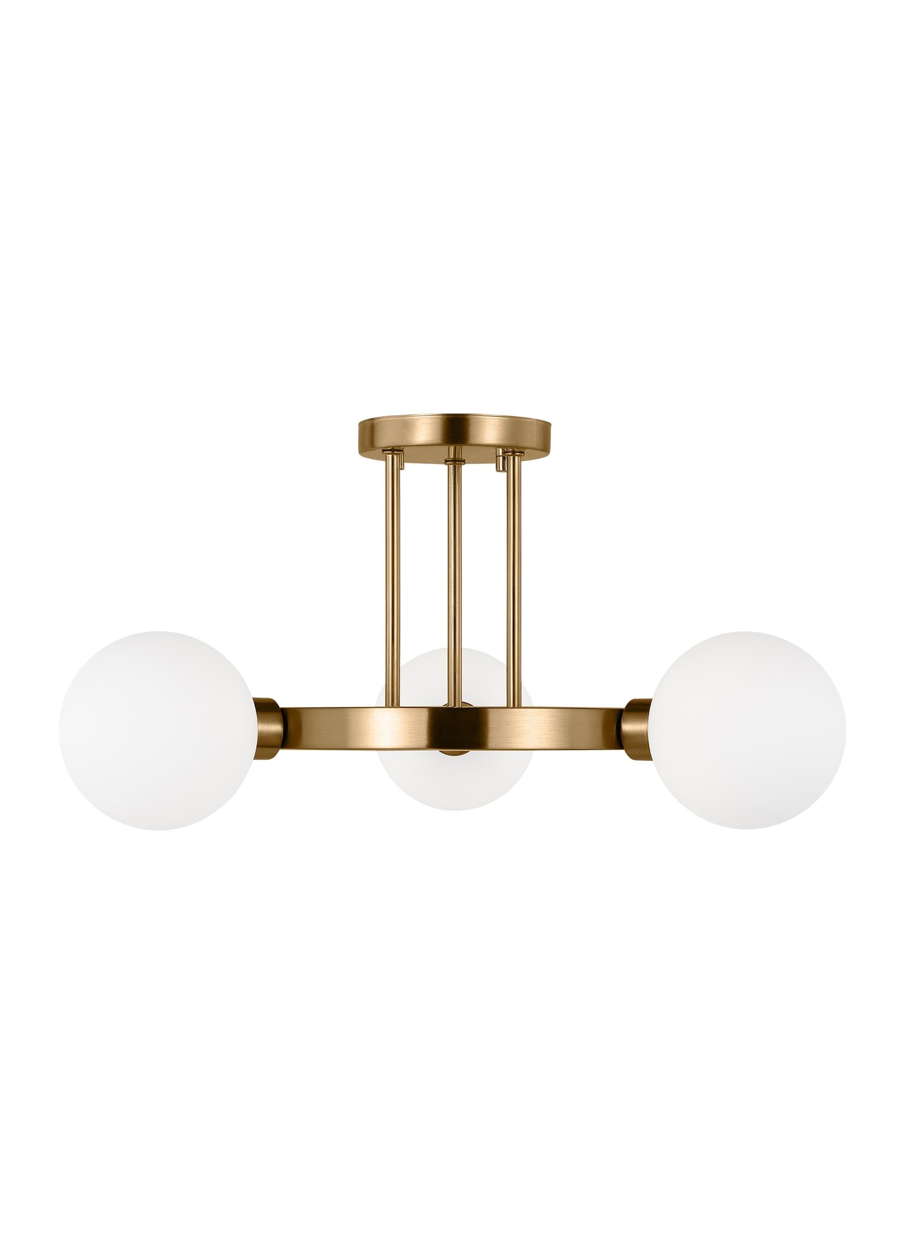 Generation Lighting 7761603-848 Clybourn 3 -Light 21-in Satin Gold Flush Mount Light