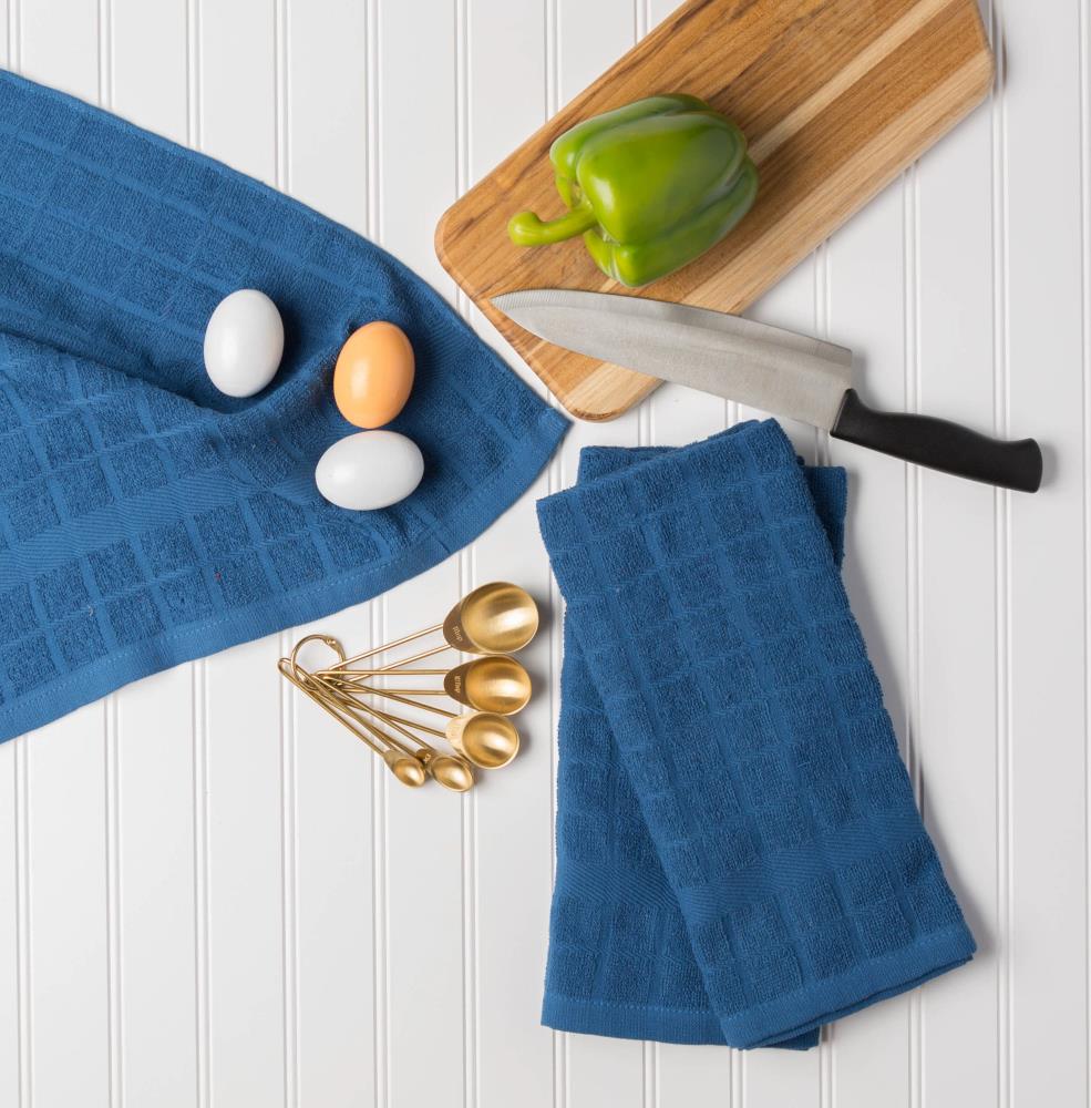 DII Aqua Windowpane Terry Dishtowel (Set of 4)