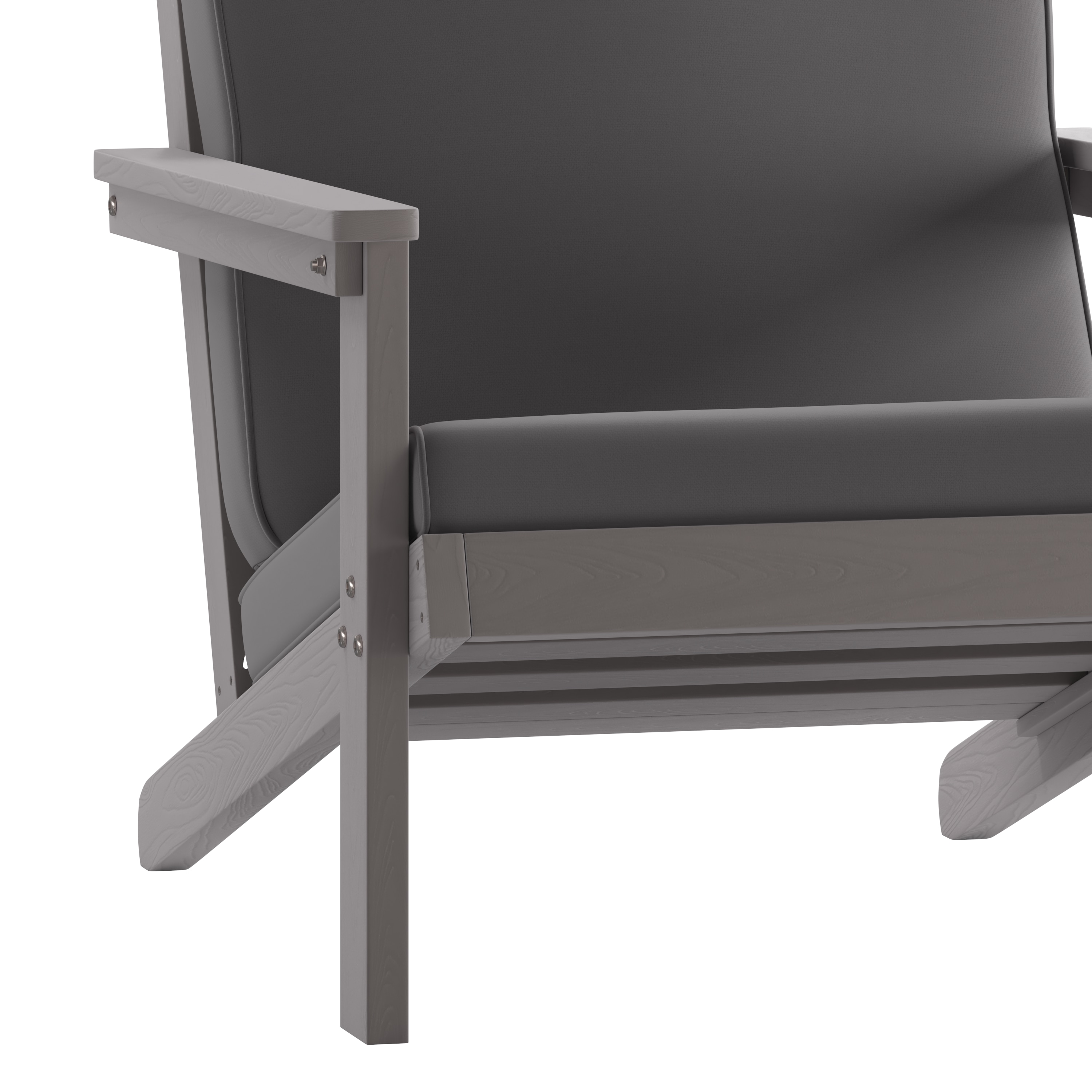 Gray Resin Frame Deep Seat Adirondack Chair with Cushions