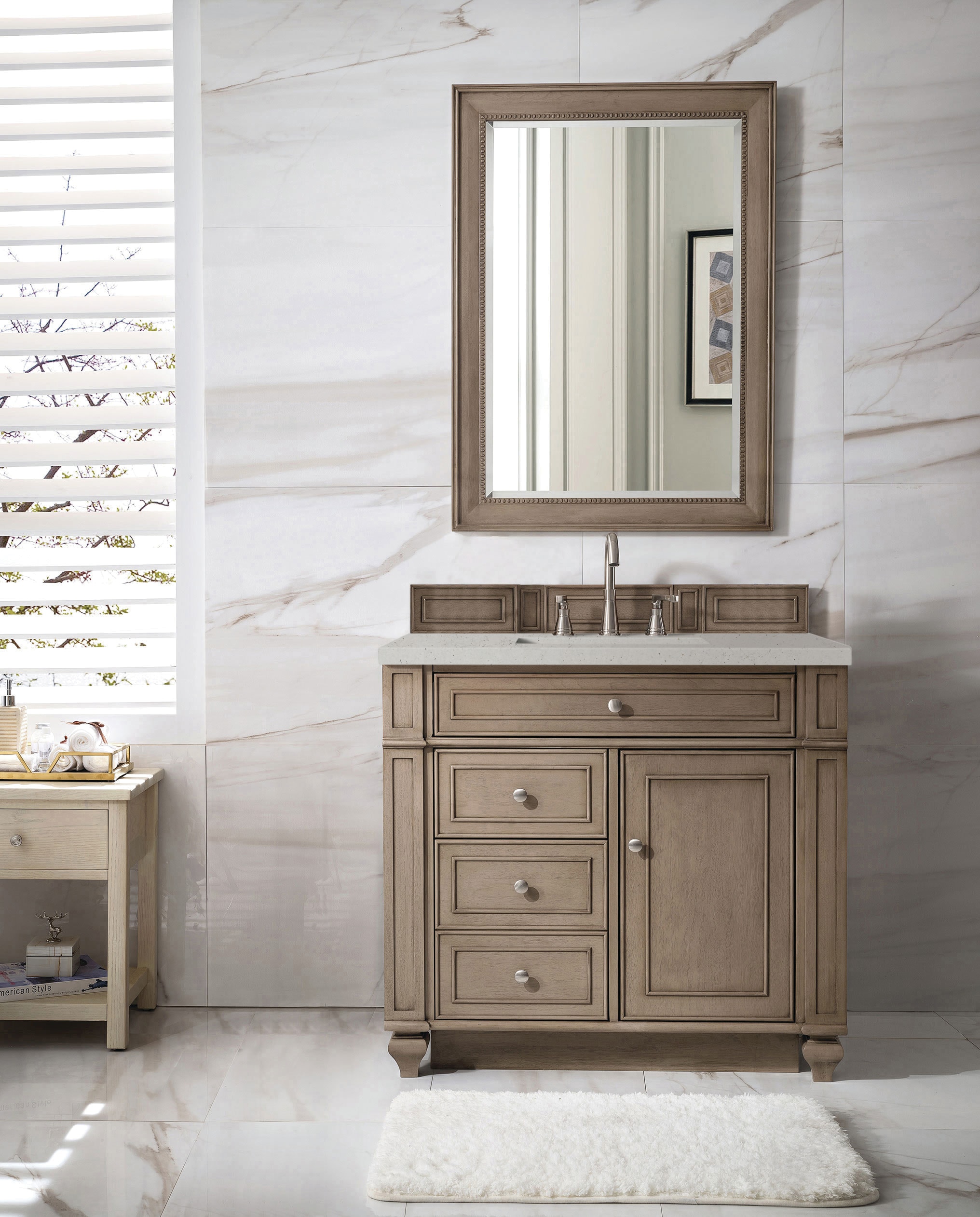 Bristol 36'' Dark Wood Single Vanity with Plywood Veneer